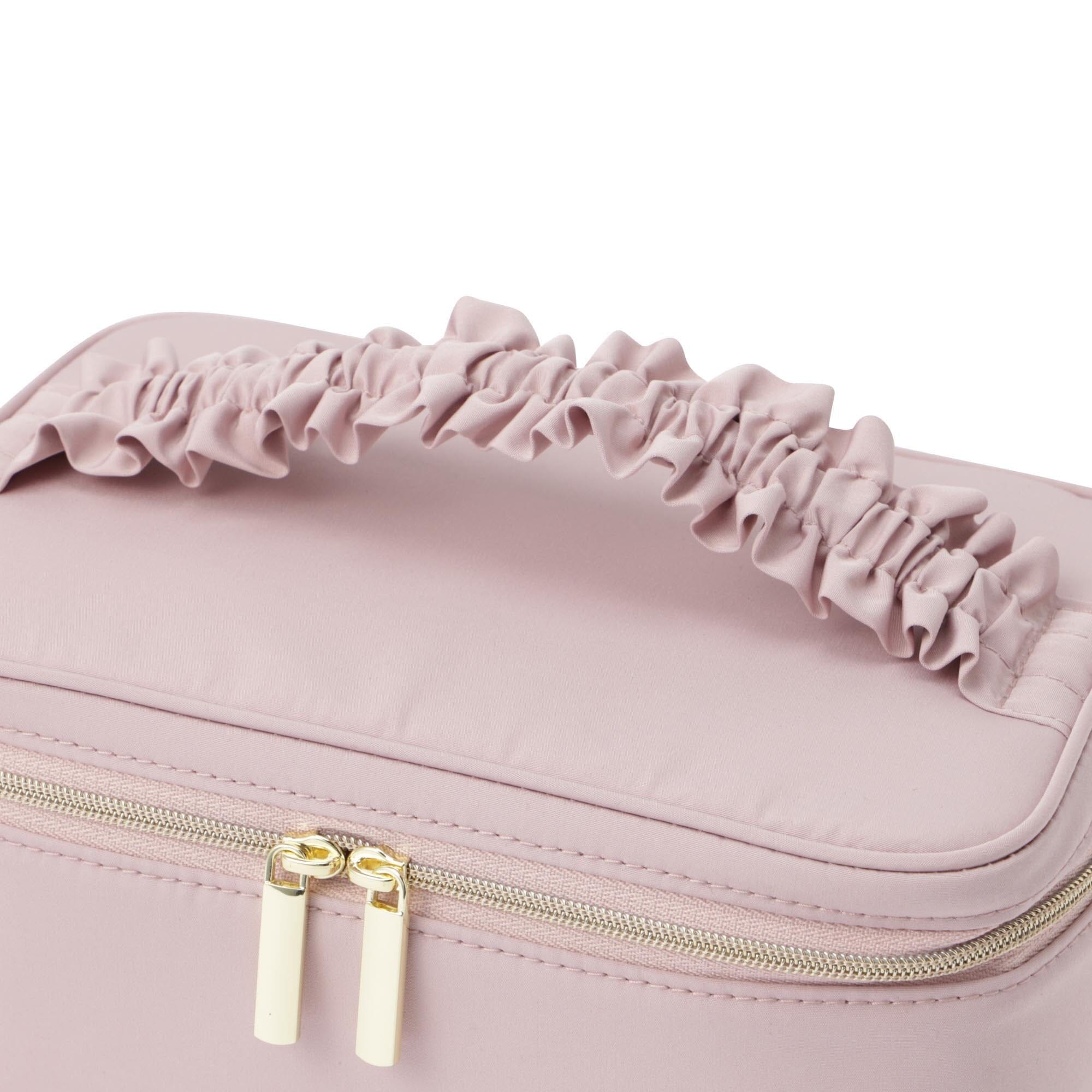 Frilly Vanity Pouch for Women - Small Pink Cosmetic Bag | Perfect for Makeup, Travel & Bridal Essentials Storage