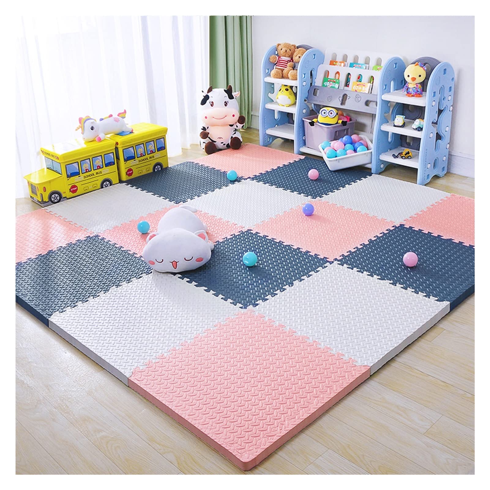 BDSHL Extra Thick EVA Foam Puzzle Exercise Mat - Interlocking Tiles for Home Gym, Yoga & Workout Flooring - Non-Slip Protective Cushion for Equipment & Kids Play Area (60x60x1cm, 10-Piece Set, Solid Colors) - Perfect for Home Fitness, Garage Gym & Toddler Safe Play Space