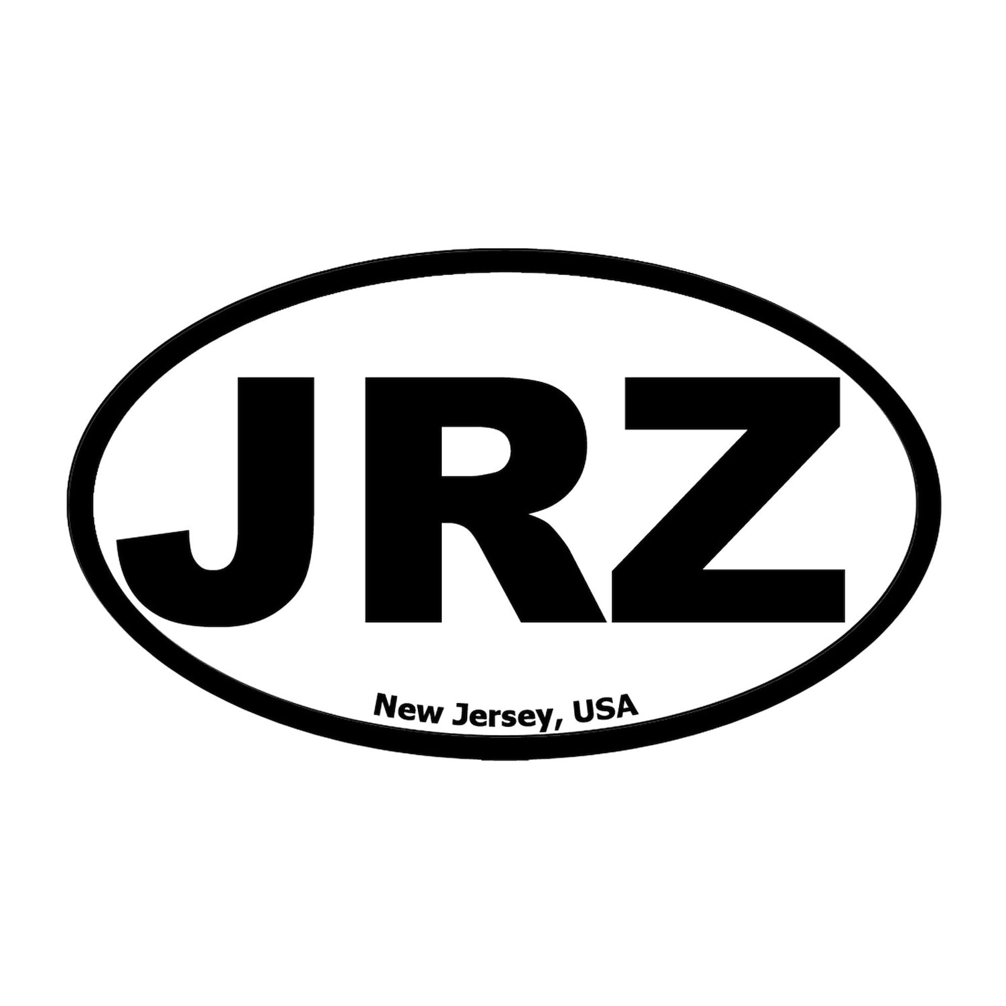 JRZ New Jersey Oval Sticker - Durable Vinyl Car Bumper Decal for Cars, Trucks & Laptops - Show State Pride on Your Vehicle or Personal Items