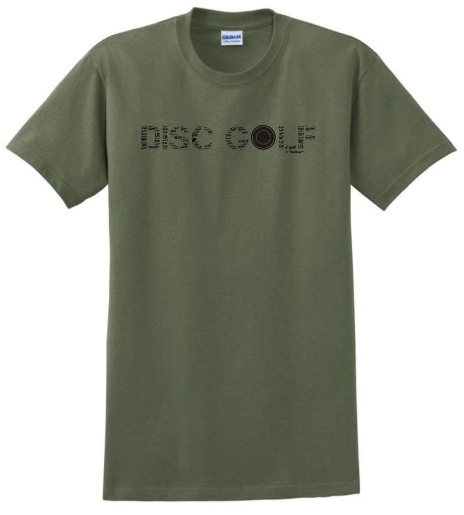 ThisWear Disc Golf Word Collage T-Shirt - Fun Disc Golfing Gift for Players & Fans - Perfect for Tournaments, Casual Wear & Outdoor Activities