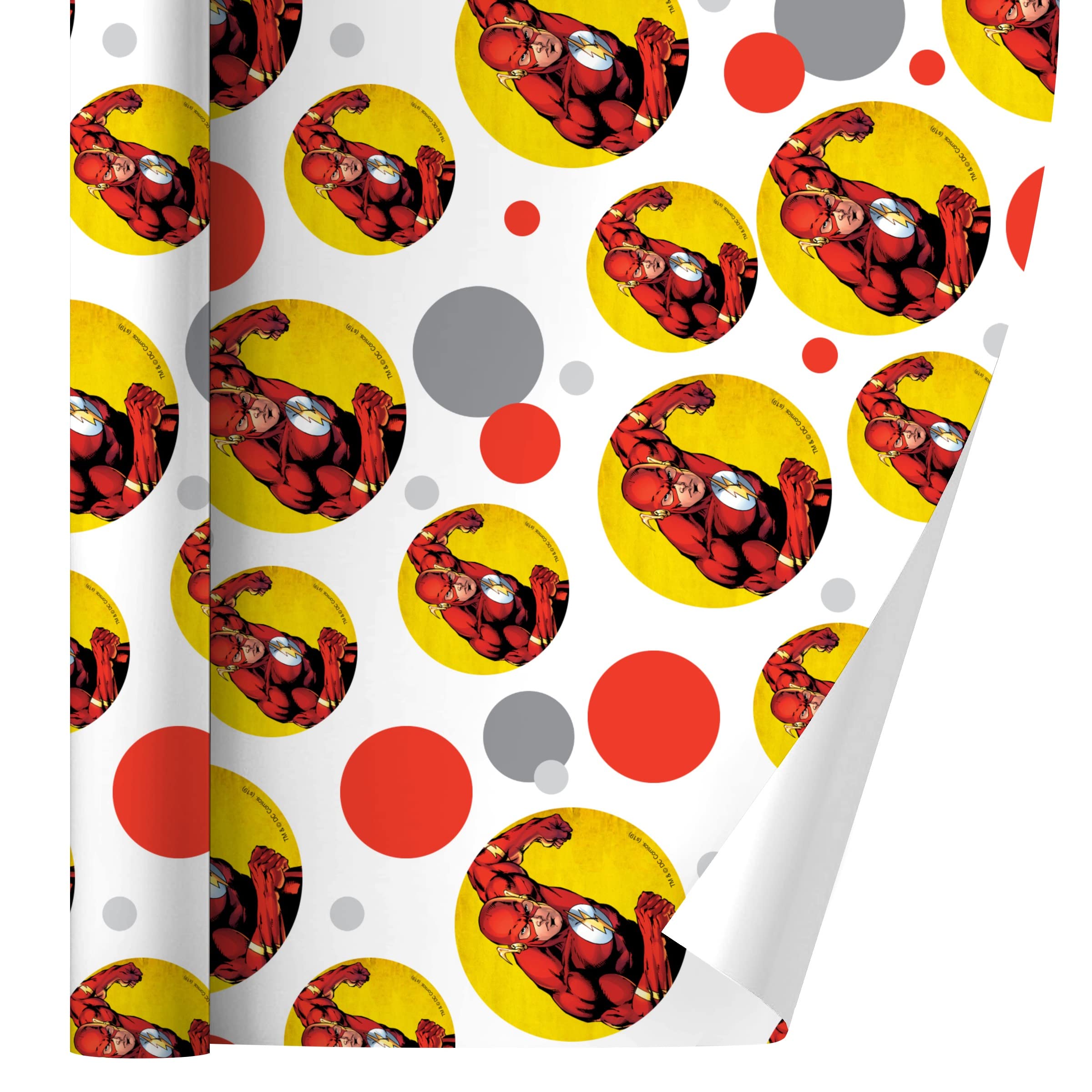 The Flash Gift Wrap Paper Roll - DC Comics Superhero Wrapping Paper for Birthdays, Holidays & Special Occasions - Perfect for Comic Book Fans & Collectors