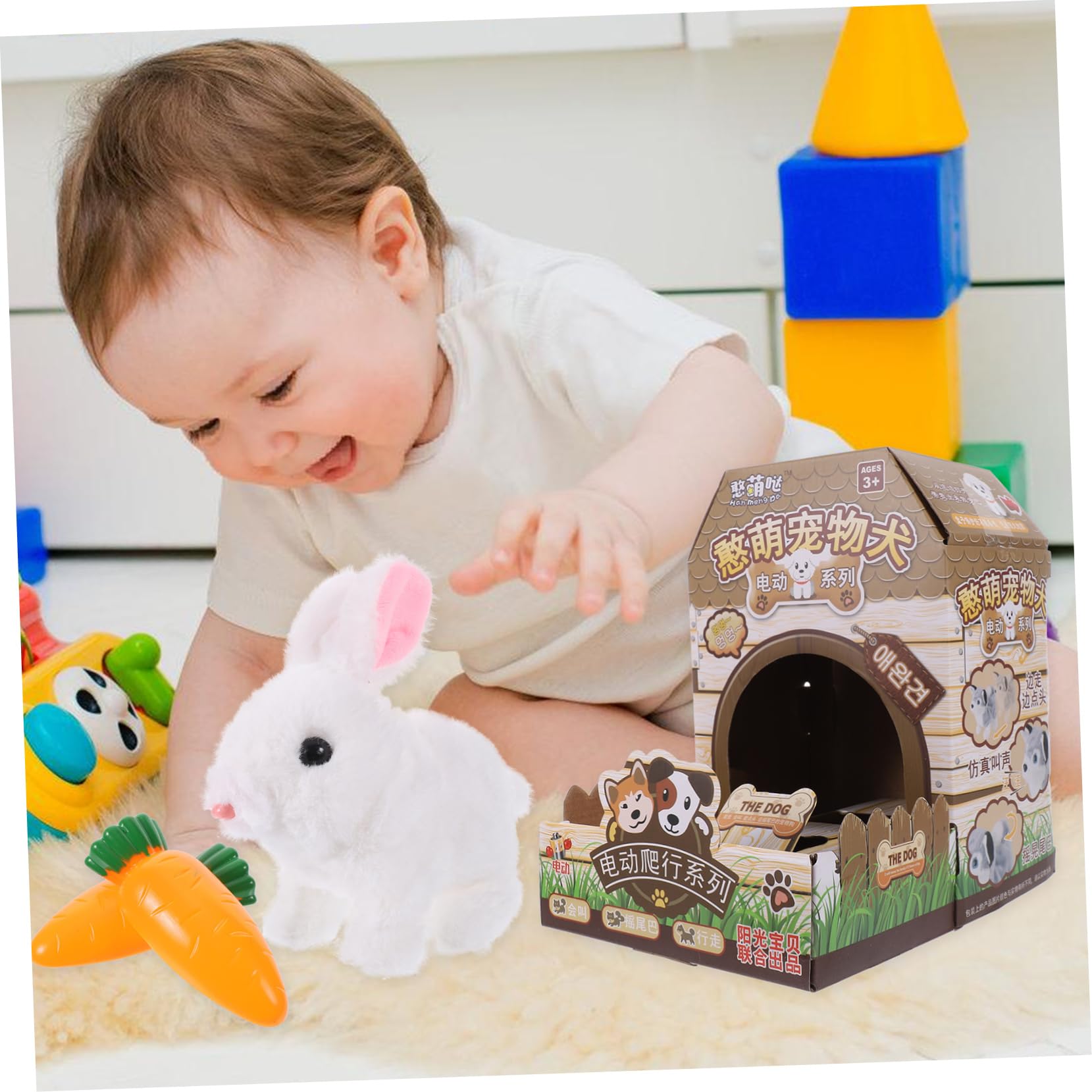 BCOATH Electric Rabbit Toy for Kids - Early Learning Musical Instrument Set, Adorable Parent-Child Interactive Plastic Toy for Toddlers & Girls | Perfect for Birthday Gifts, Early Childhood Education & Family Playtime