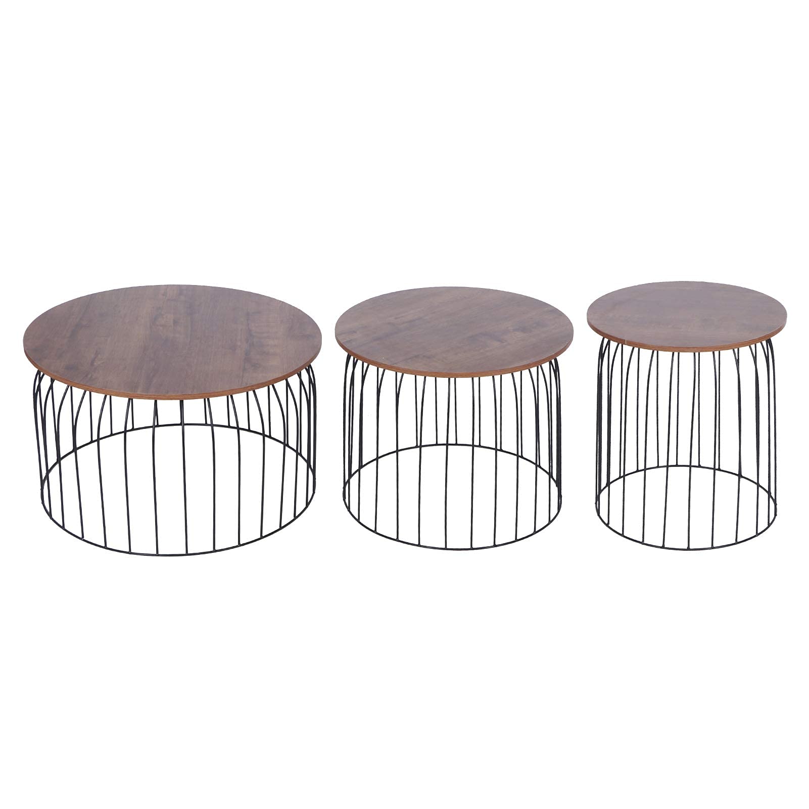 3-Piece Nesting Coffee Table Set - Round Hollow Side Tables for Living Room, Sofa & Bedroom | Modern Home Decor for Small Spaces & Compact Living