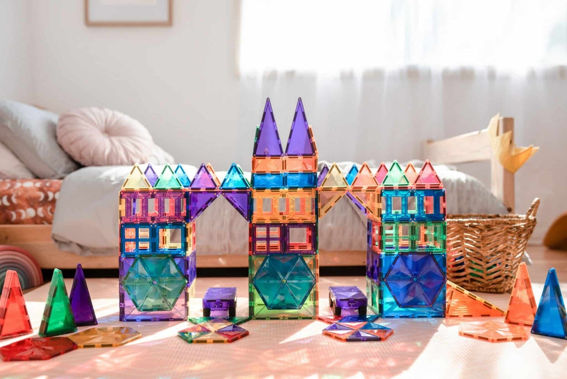 Connetix Magnetic Tiles 212-Piece Rainbow Mega Pack - STEM Educational Building Toys for Kids, Perfect for Creative Play & Learning at Home or School