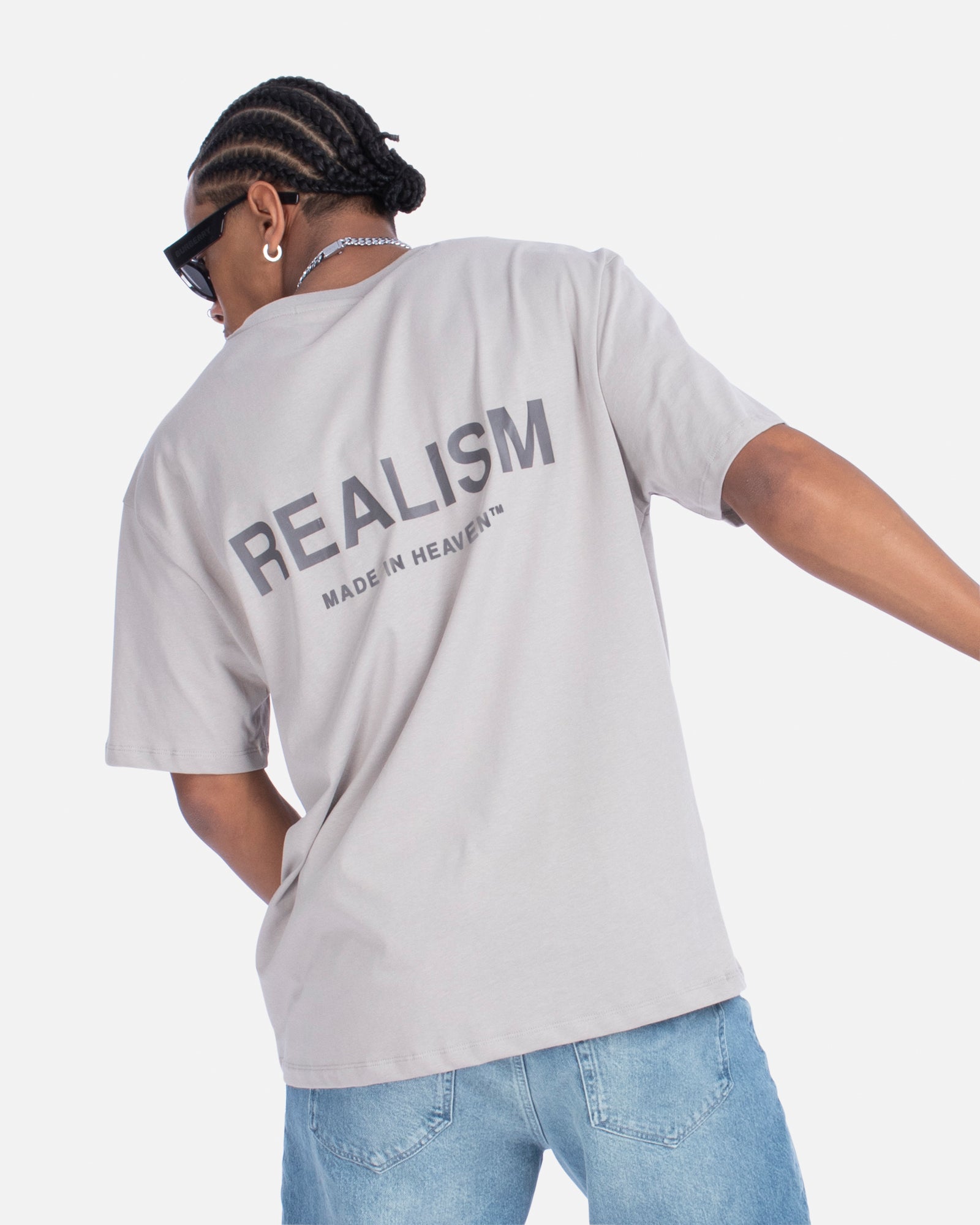 SSS Realism Heaven Logo Graphic T-Shirt - Smoke Grey - Stylish Streetwear for Men & Women - Perfect for Casual Outfits, Parties, and Everyday Wear
