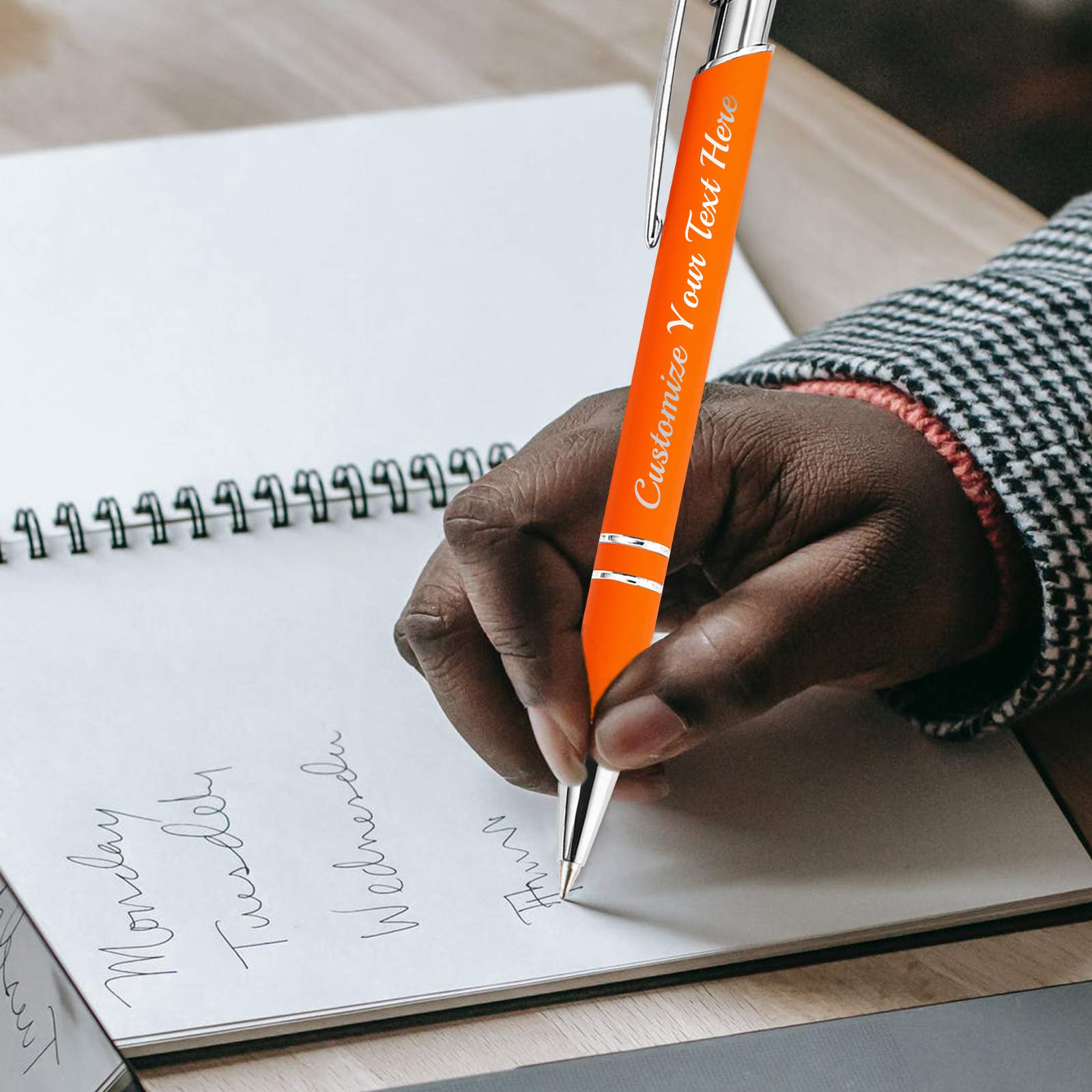 Custom Engraved Ballpoint Pens Bulk 100 Pack with Stylus Tip - Personalized Name/Message Office Pens - Ideal Gifts for Men & Women (Birthday, Graduation) - Medium Point Black Ink - Perfect for Corporate Events, Promotions & Everyday Office Use