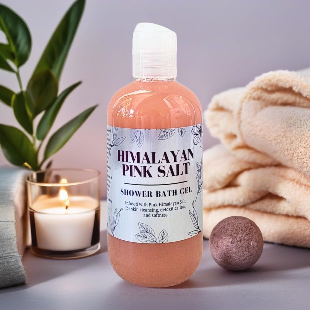 Himalayan Pink Salt Shower Gel - Natural Exfoliating & Detoxifying Body Wash for Soft Skin | Spa-Like Bath Experience at Home
