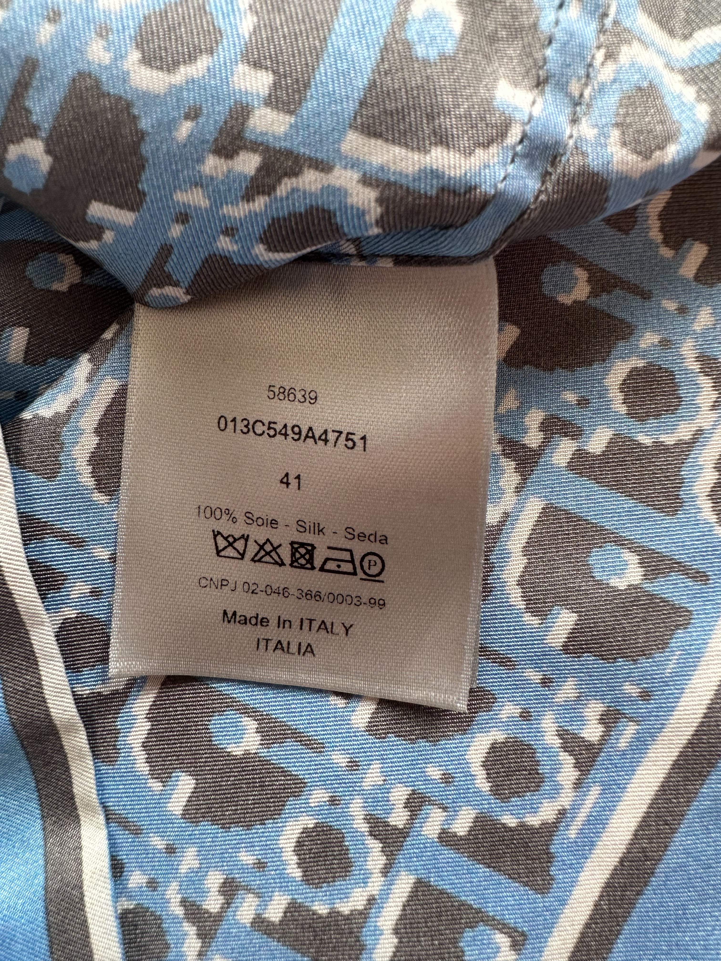 Dior Black & Blue Pixel Oblique Silk Button Up Shirt for Men - Luxury Designer Dress Shirt for Business & Formal Occasions