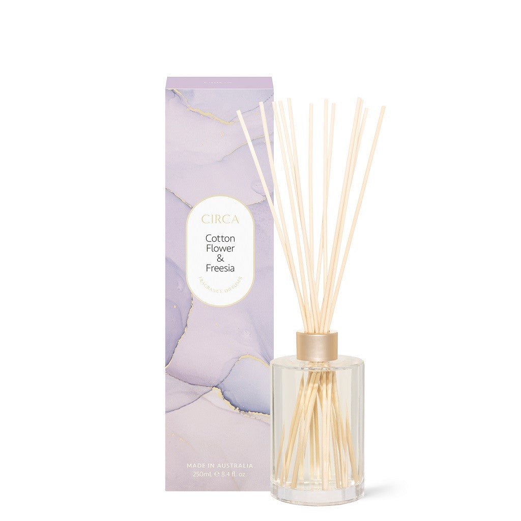 Circa Fragrance Diffuser 250mL - Cotton Flower & Freesia Scented Essential Oil Diffuser for Home, Office, Bedroom & Bathroom Aromatherapy