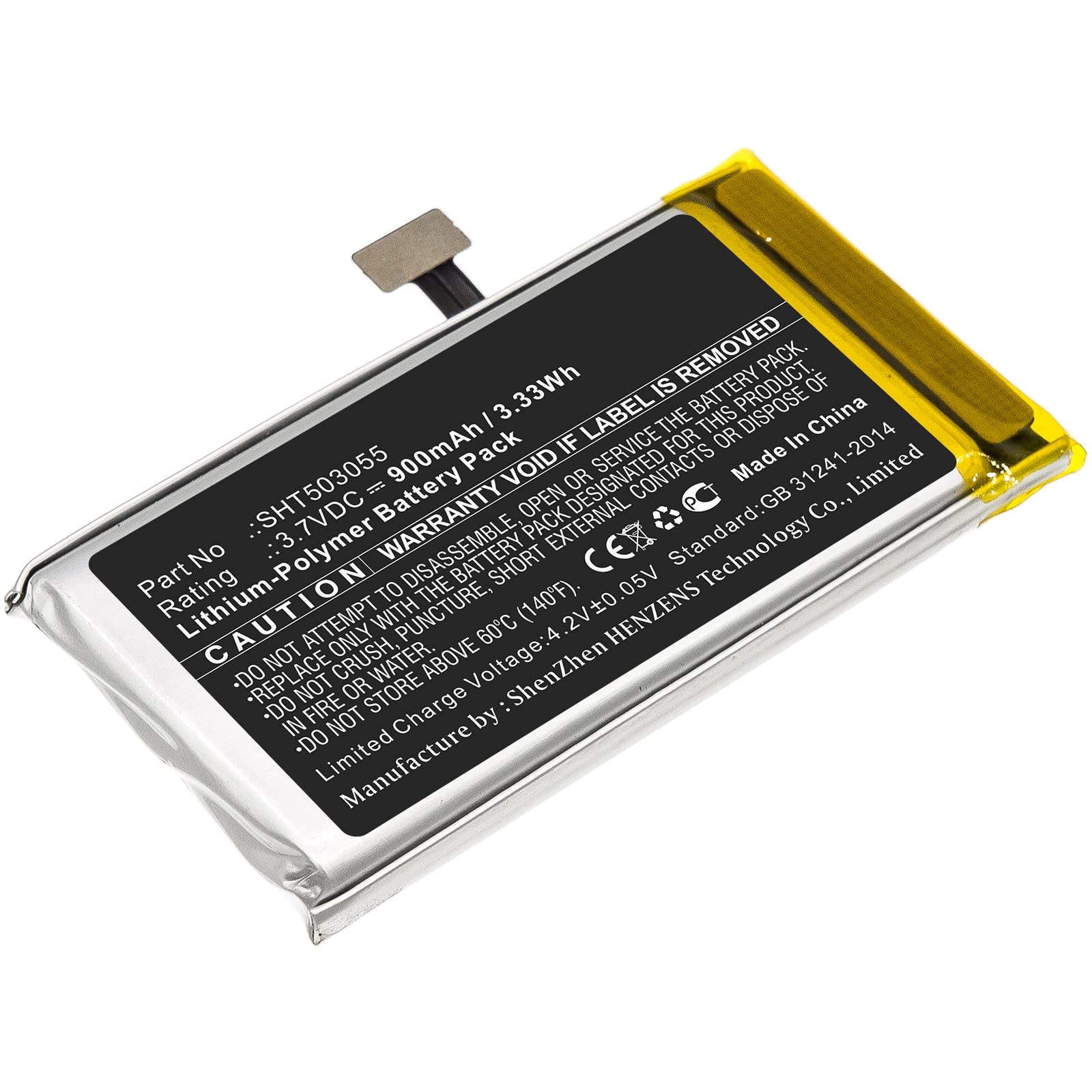Synergy Digital GPS Battery - 3.7V Li-Polymer 900mAh Replacement Battery for Golf Buddy SHT503055 GPS | Perfect for Golf Course Navigation & Outdoor Sports Tracking