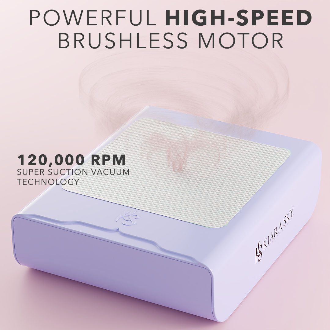 Beyond Pro Nail Dust Collector - Purple | Professional Nail Salon Dust Extractor for Manicure & Pedicure | Perfect for Home & Salon Use