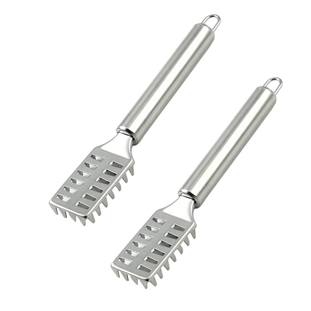 2PCS Stainless Steel Fish Scale Remover & Scraper - Quick & Easy Fish Cleaning Tool for Kitchen, Camping, and Outdoor Cooking