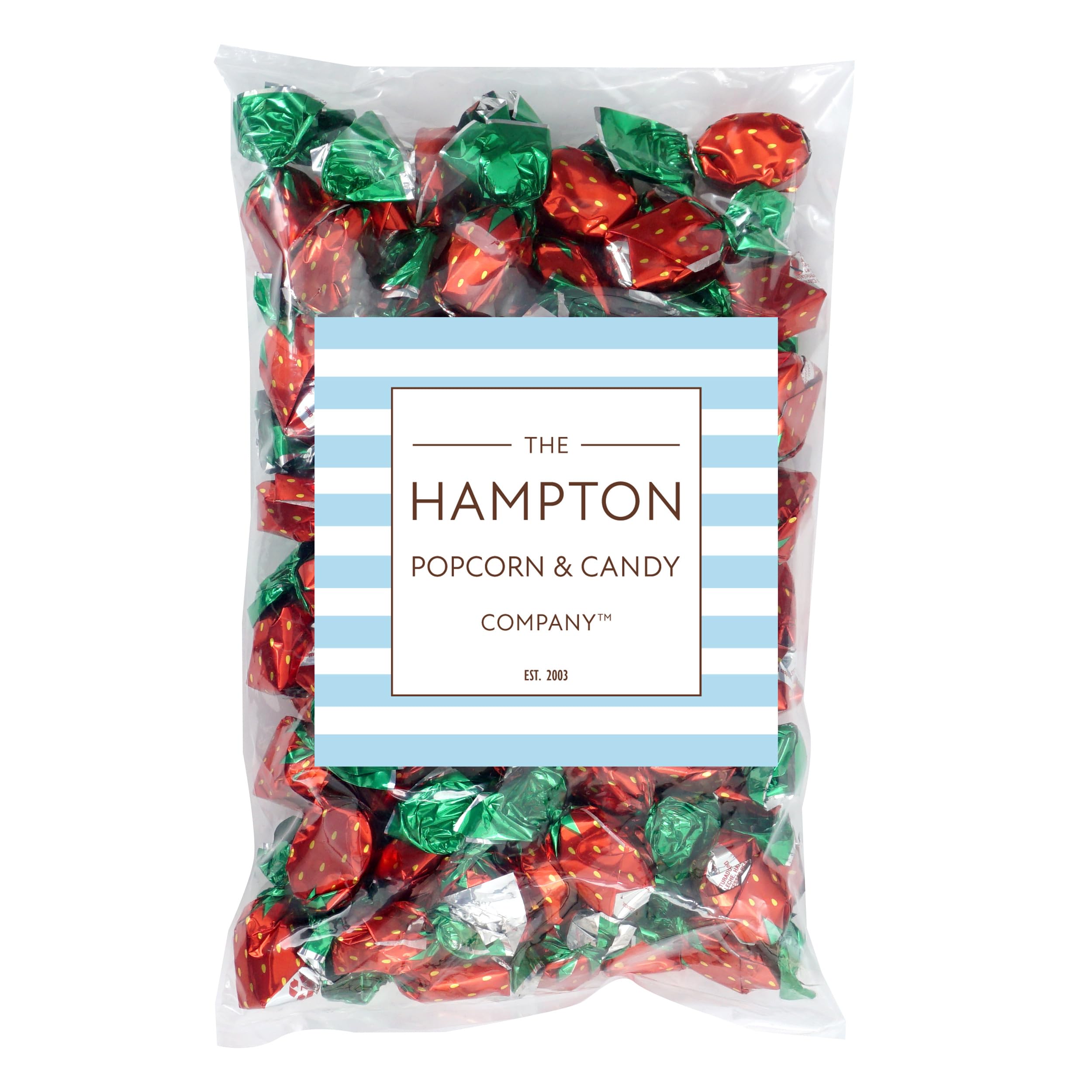 Premium Strawberry Filled Bon Bons Hard Candy - 1 Pound Bulk (75 Pieces) - Individually Wrapped Strawberry Flavored Candy by Hampton Popcorn & Candy Co. - Perfect for Parties, Gifts & Candy Buffets