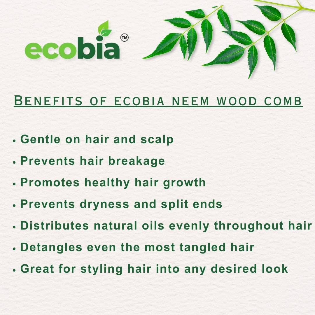 Eco-Friendly Handmade Neem Wood Tail Comb for Women - Natural Hair Styling Tool for Detangling & Styling - Perfect for Home, Salon & Travel Use