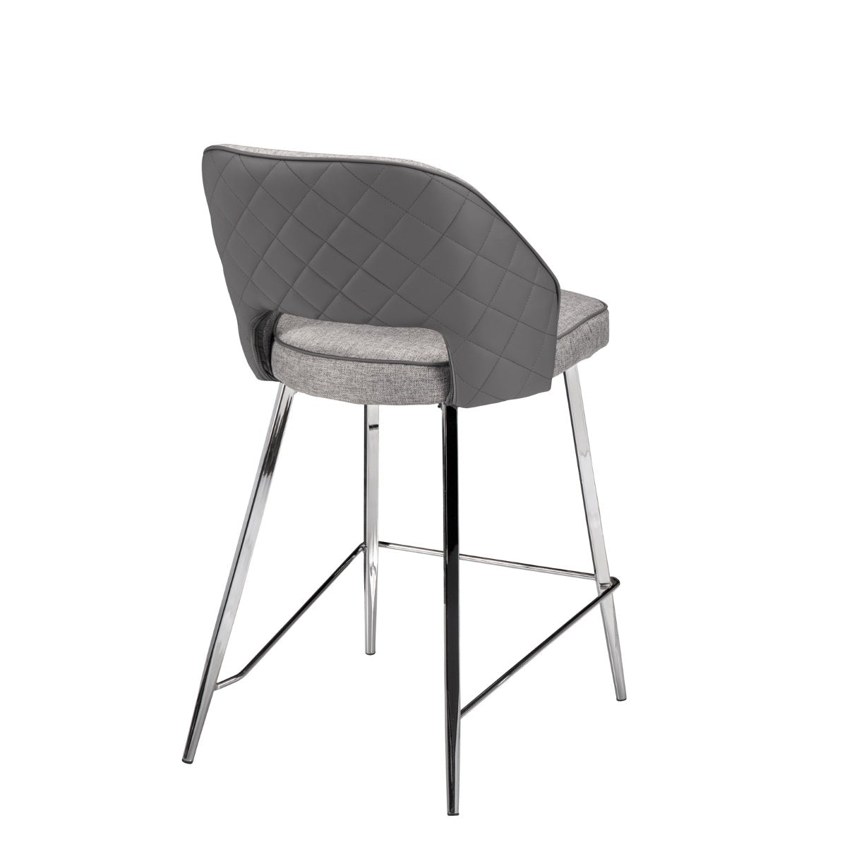 Camille Light Grey Counter Height Chair Set of 2 - Modern Bar Stools for Kitchen Island, Breakfast Nook & Dining Room