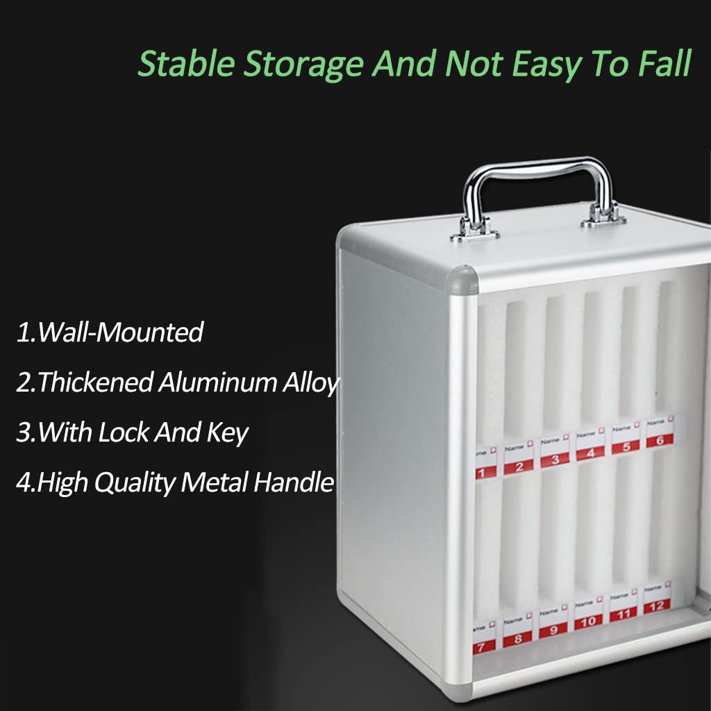 Wall Mounted Stainless Steel Phone Storage Cabinet - 36 Slots Clear Lockable Cell Phone Holder for Schools, Offices & Homes - Secure Organizer for Smartphones & Devices