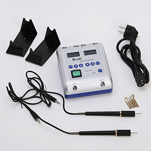 Professional Electric Wax Carving Kit with 2 Pens & 6 Wax Tips - 110V JT-21 for Jewelry Making, Dental Modeling, and Art Sculpting