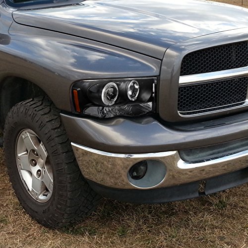 Spec-D Tuning 2LHP-RAM02JM-TM Black LED Halo Projector Headlights for Dodge Ram - Upgrade Your Truck's Style & Night Visibility (Perfect for Off-Roading & Night Driving)
