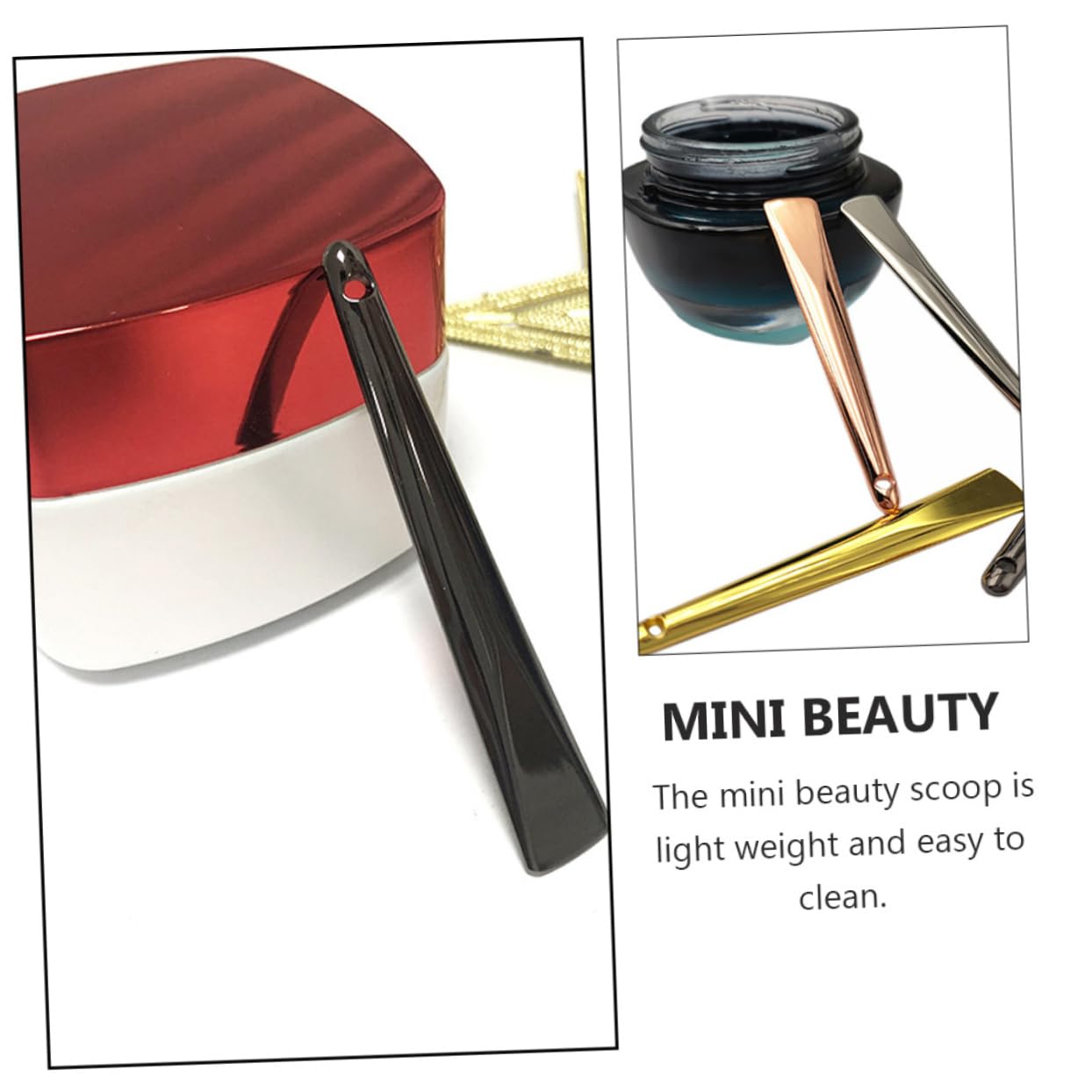 Baluue 3-Piece Zinc Alloy Makeup Spatula Set - Facial Cream Mixing Tool, Cosmetic Scoop & Eye Cream Spoon for Skincare Routine (Random Colors) | Perfect for DIY Beauty, Travel & Salon Use