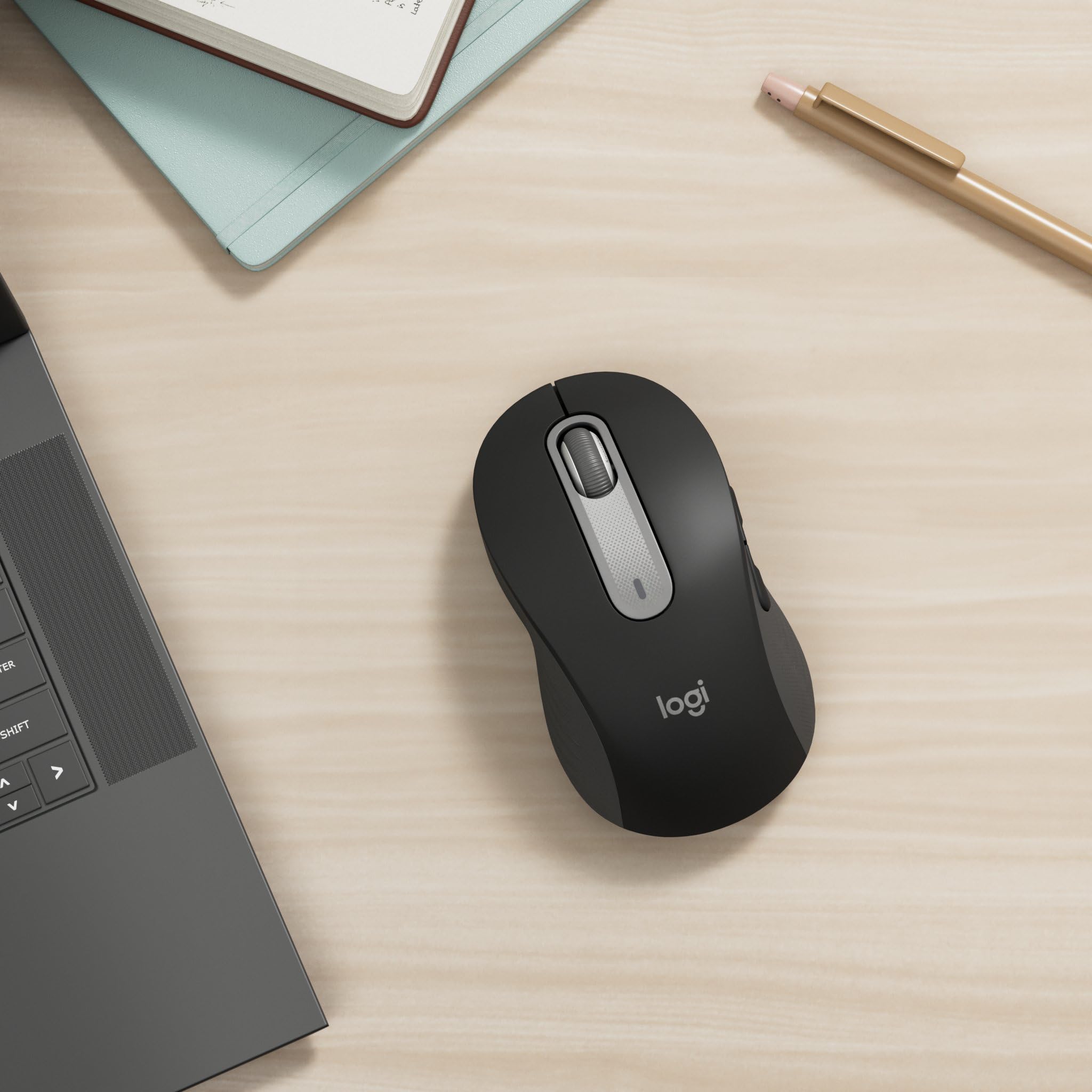 Logitech Signature M650 L Wireless Mouse for Large Left Hands - 2-Year Battery Life, Silent Clicks, Programmable Side Buttons, Bluetooth, PC/Mac/Chromebook Compatible - Graphite - Perfect for Office Work, Gaming, and Multi-Device Productivity