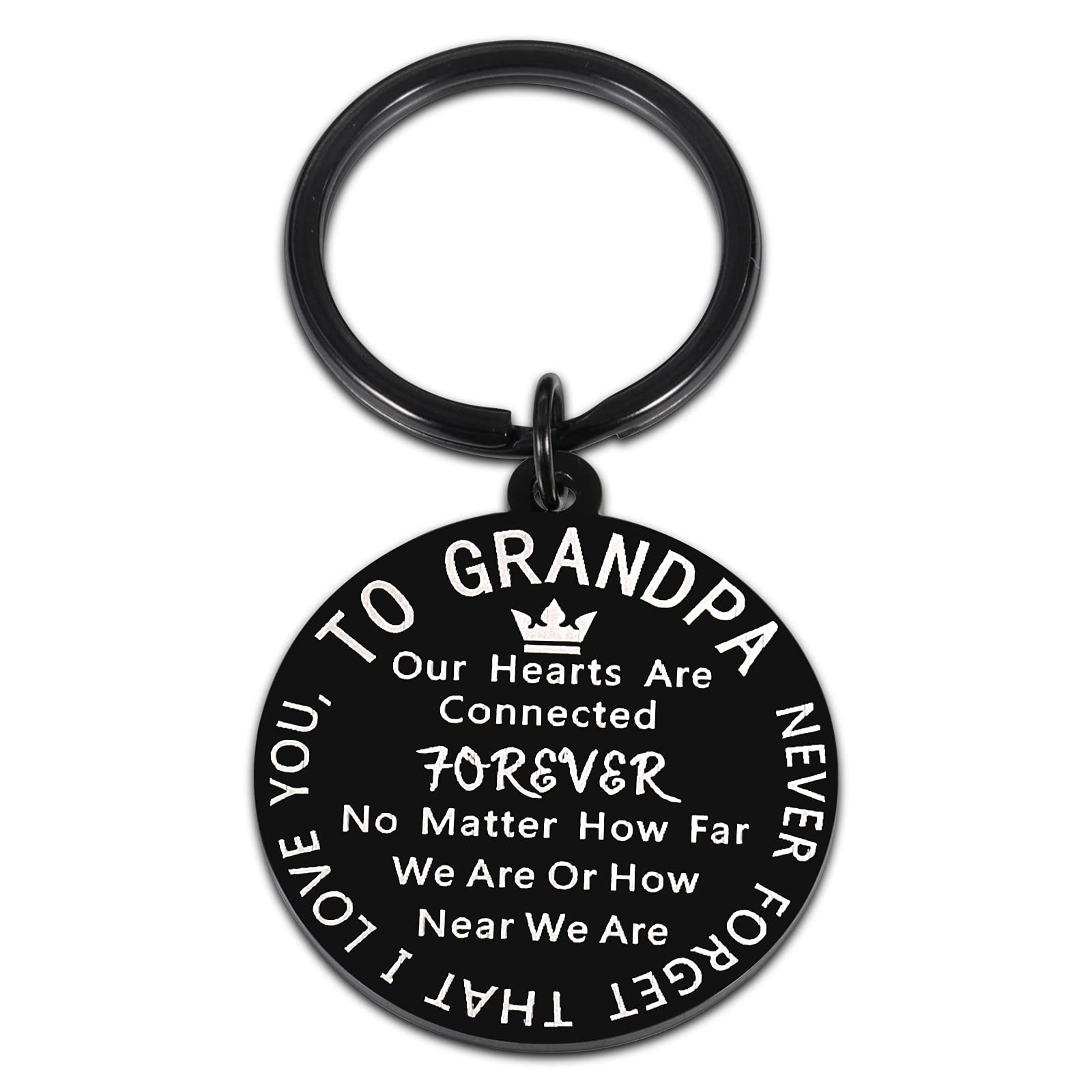 Personalized Grandpa Keychain - Engraved Gift for Grandfather's Birthday, Retirement & Appreciation - Perfect for Father's Day, Christmas & Special Occasions