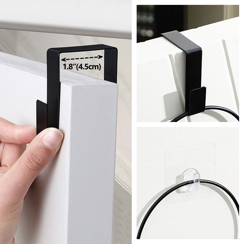 15-Piece Hanging Cap & Hat Organizer with Scarf & Bag Hooks - Wall Mounted Storage Rack for Closet, Door, Kitchen, Bathroom - Space Saving Black Accessory for Baseball Caps, Hats & More