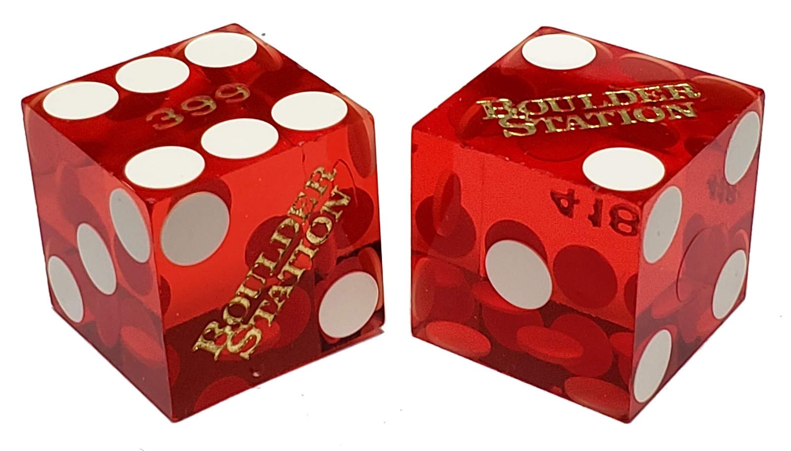 19mm Craps Dice Pair - Matching Serial Numbers for Casino Table Play