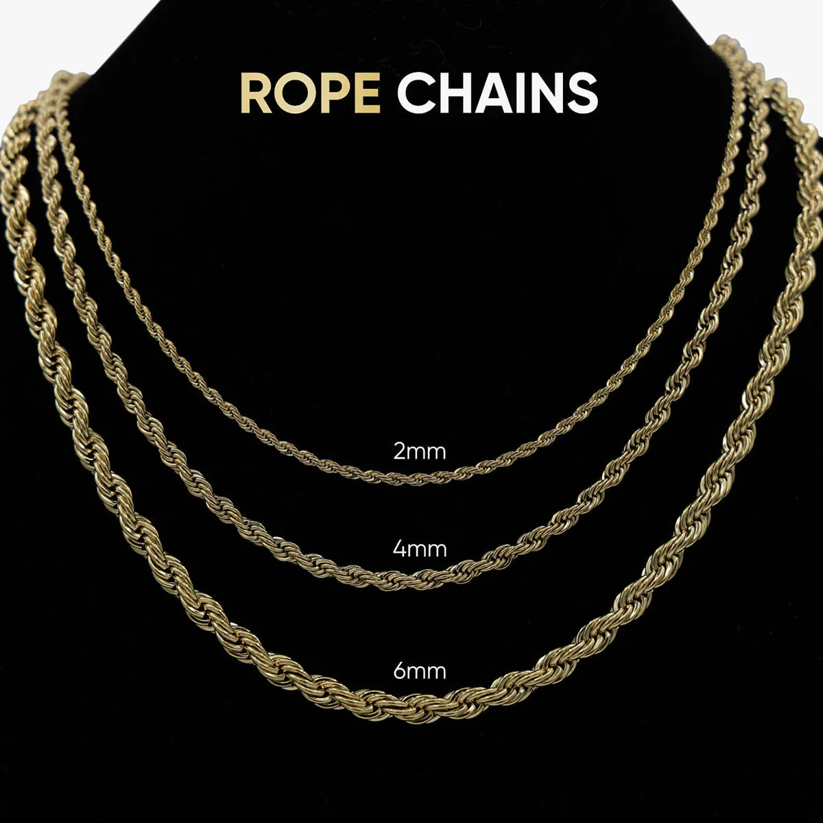 20 Rope Chain Necklace in 14K White Gold - 6mm Width, Durable & Elegant Jewelry for Women, Perfect for Weddings, Parties & Everyday Wear
