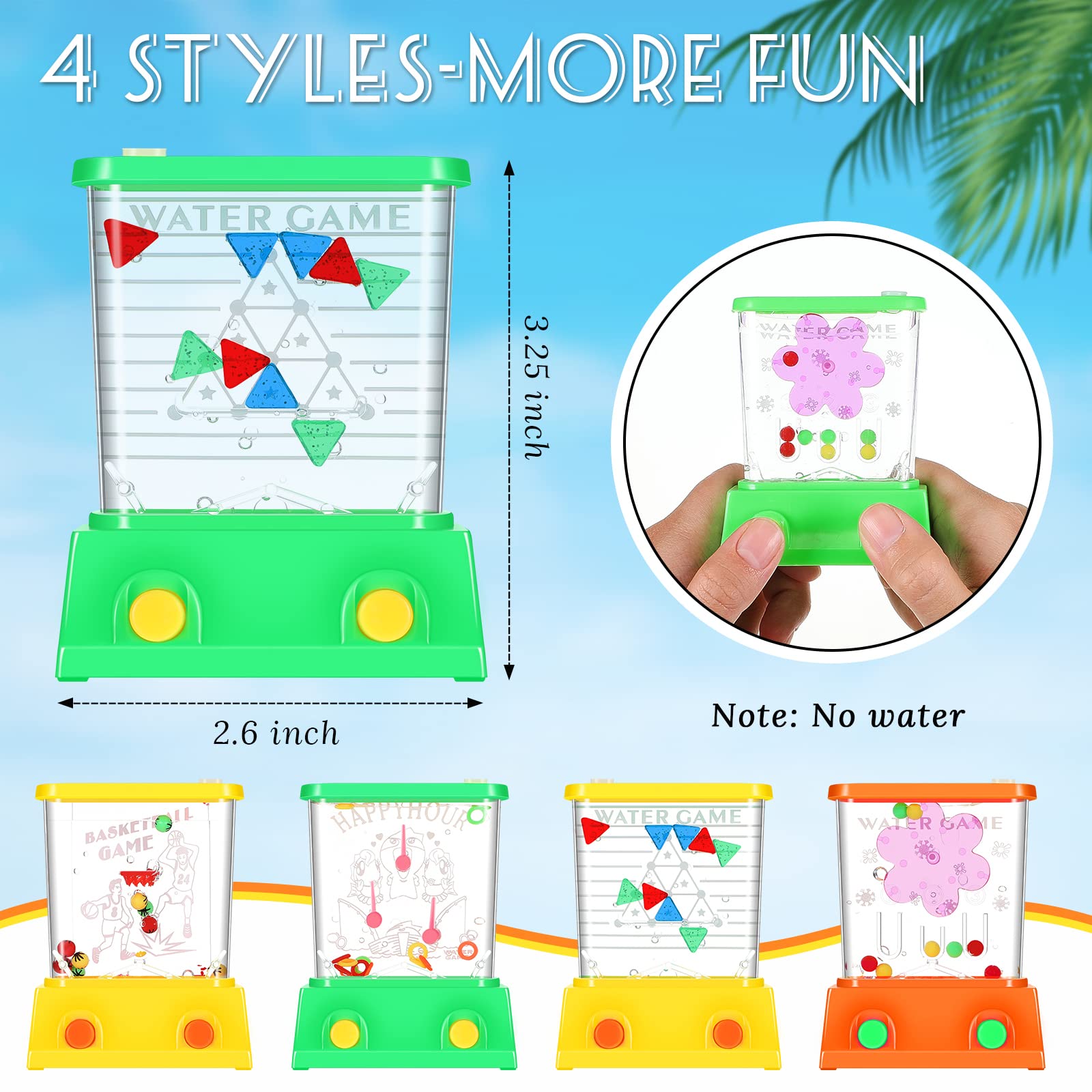 10 Pack Handheld Water Ring Toss Game Set - Fun Beach & Pool Party Toys for Kids & Adults - Outdoor Arcade Ring Toss Game for Backyard, Carnival & Summer Activities - Includes Fish Rings & Basketball Hoop Style