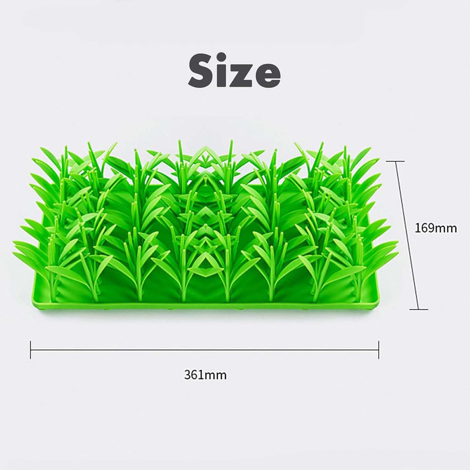 Premium 3D Silicone Grass Mat for Cats - Slow Feeder Cat Grass Mat, Washable Fake Grass Feeding Mat for Indoor Cats - Perfect for Mealtime Fun & Digging Stimulation (Green, 1pc)