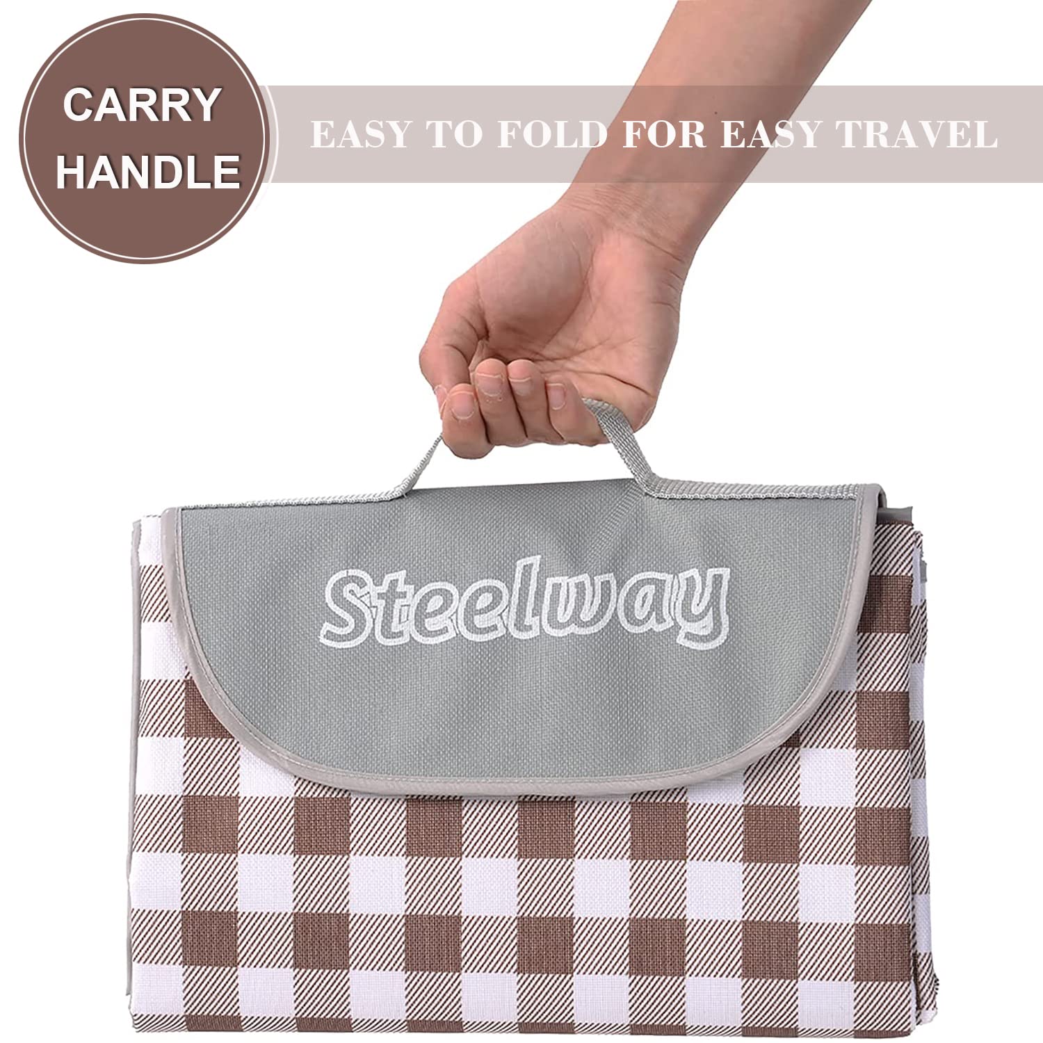 118''x59'' Extra Large Waterproof Sandproof Picnic Blanket - Foldable Outdoor Beach Mat for Travel, Park, Grass, Camping & Family Picnics | Perfect for Beach Days, Park Outings & Backyard Gatherings