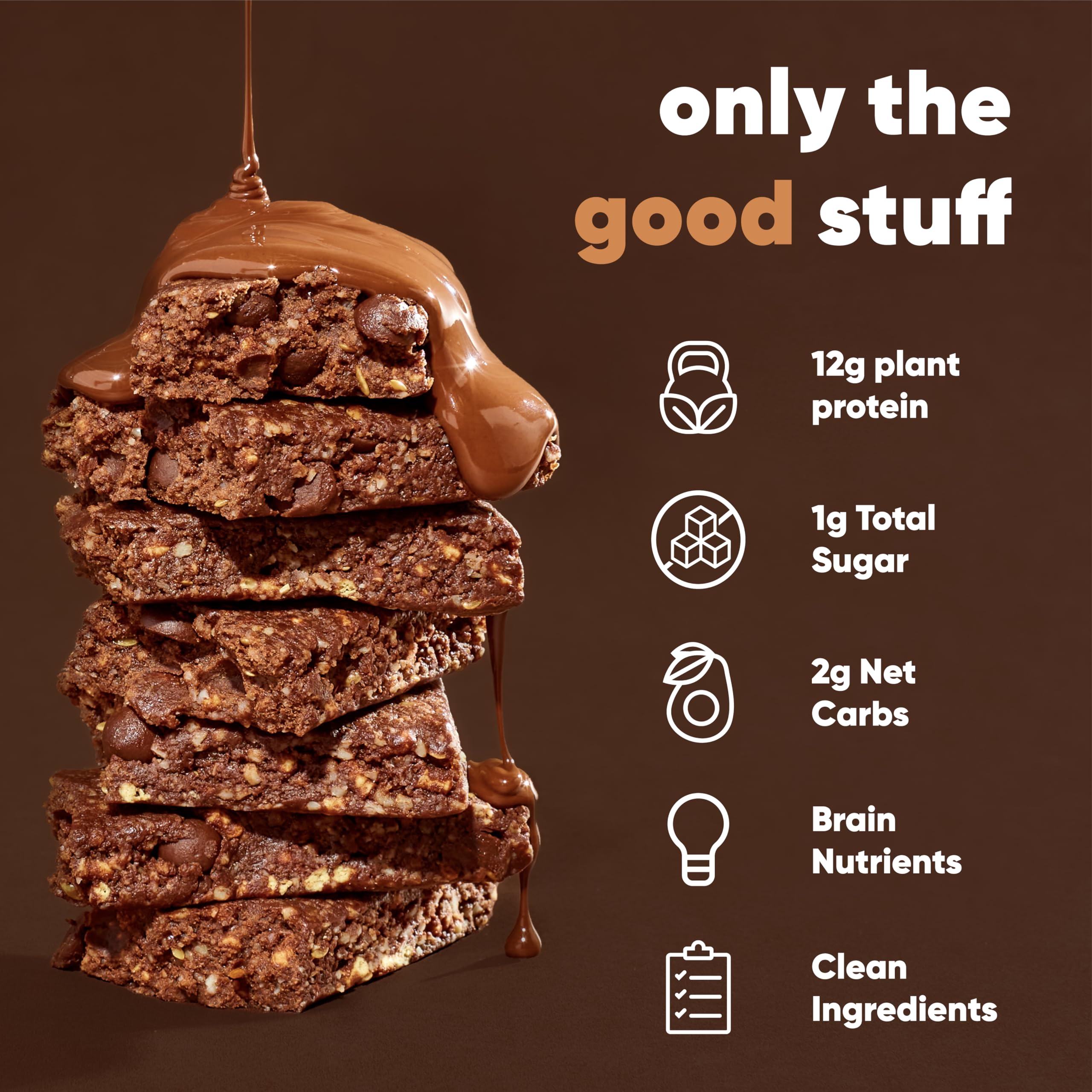 IQBAR Vegan Protein Bars - Chocolate Sea Salt, Low Carb Gluten-Free Snacks for Workout & Travel