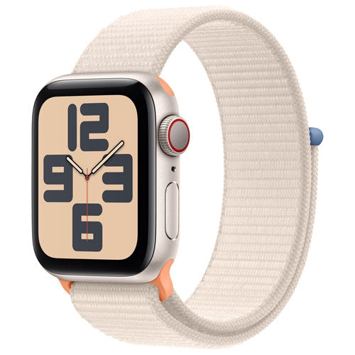 Apple Watch SE 2 (2023) 40mm GPS + Cellular Smartwatch - Starlight Aluminum Case with Starlight Sport Loop (MRG33LL/A | MRG33CL/A) - Fitness Tracker, Heart Rate Monitor, Water Resistant for Running, Swimming & Daily Use