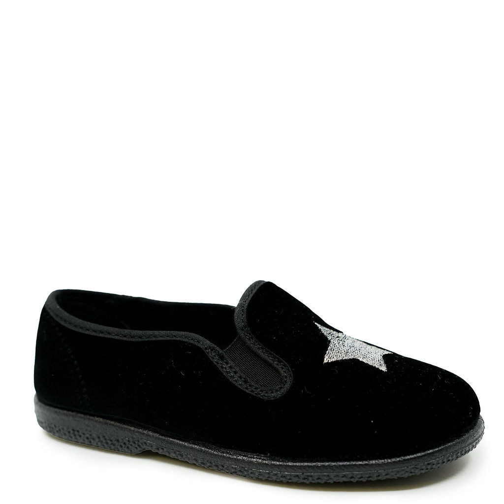 Pepe Black and Silver Star Loafers for Men - Stylish Comfortable Slip-On Shoes for Casual & Office Wear - Perfect for Business, Travel & Everyday Use