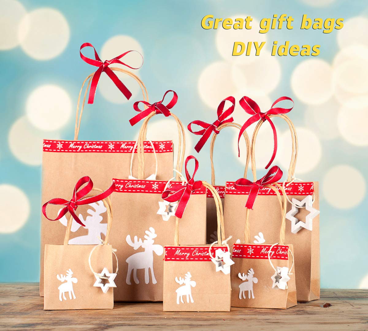 Eco-Friendly Kraft Shopping Bags 10x5x13 Inches - 100Pcs Brown Recycled Paper Gift Bags with Handles Bulk | Retail, Party, Merchandise & Grocery Bags | Perfect for Stores, Weddings, Gifts & Eco-Conscious Shopping
