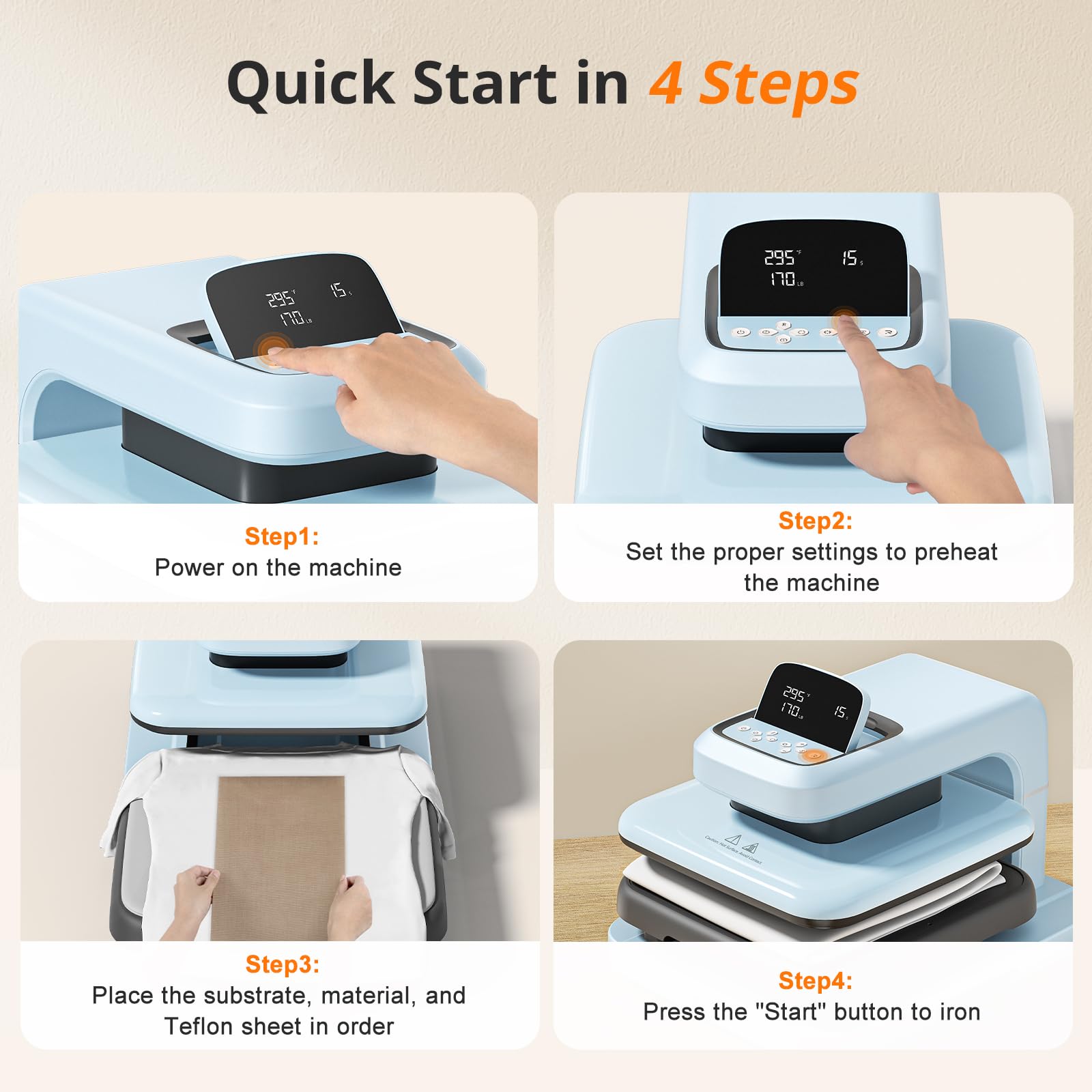 HTVRONT Auto Heat Press 2 - 15x15 Inch Digital Heat Press Machine for T-Shirts, Sublimation, Puff HTV & Heat Transfer Projects | Adjustable Pressure & Taller Heating Height | Fast & Even Heating | Perfect for DIY Crafts, Custom Apparel & Small Business Use