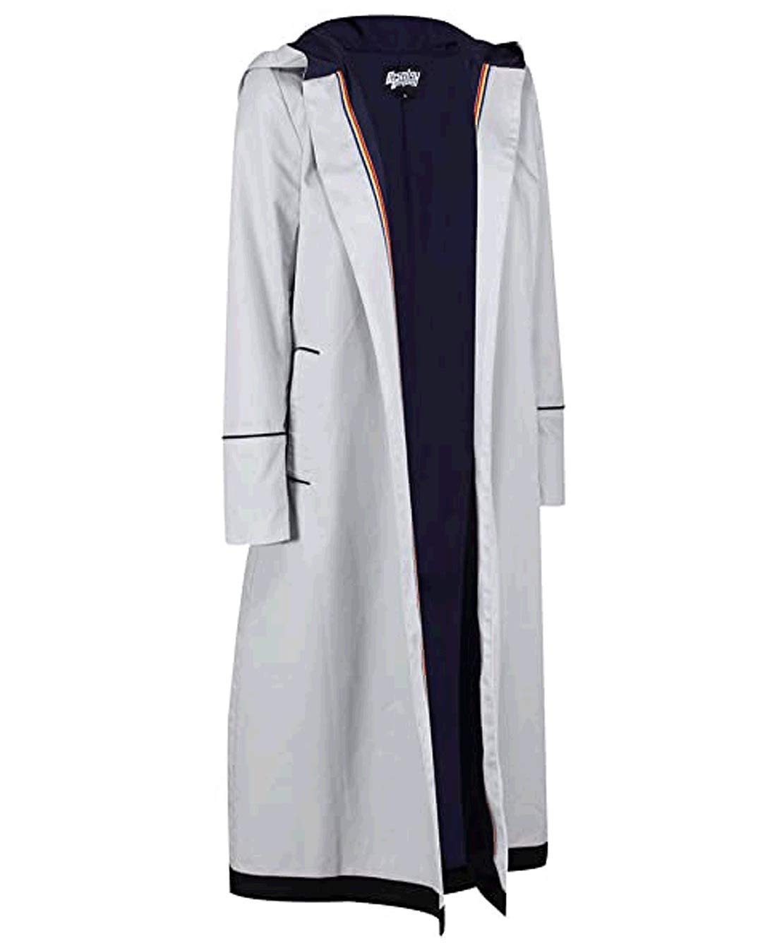 ABz Leathers Women's Long Coat - Slim Fit Whitish Grey Trench Coat | Winter Warm Wool Blend Outerwear | Perfect for Office, Dating & Formal Occasions
