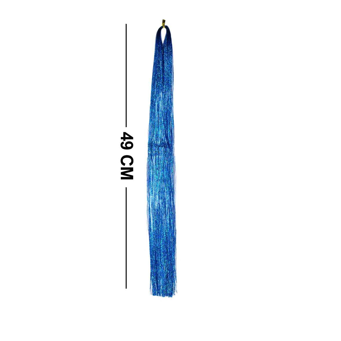 Kabello Glitter Tinsel Hair Extensions for Women & Girls - Sparkling Shiny Fairy Hair Accessories for Christmas & New Year (Blue) | Perfect for Parties, Cosplay & Festive Celebrations