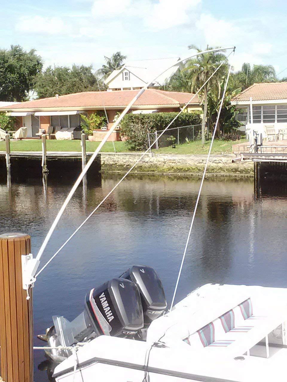 **Premium Mooring Whips for Boats up to 40' – 14' Fiberglass Poles (2x7' Sections) with Powder-Coated Aluminum Holders – Ideal for Small to Large Boats & Dock Protection**    *(Use Case: Perfect for securing boats at docks, marinas, or waterfront properties while preventing damage from waves and wind.)*