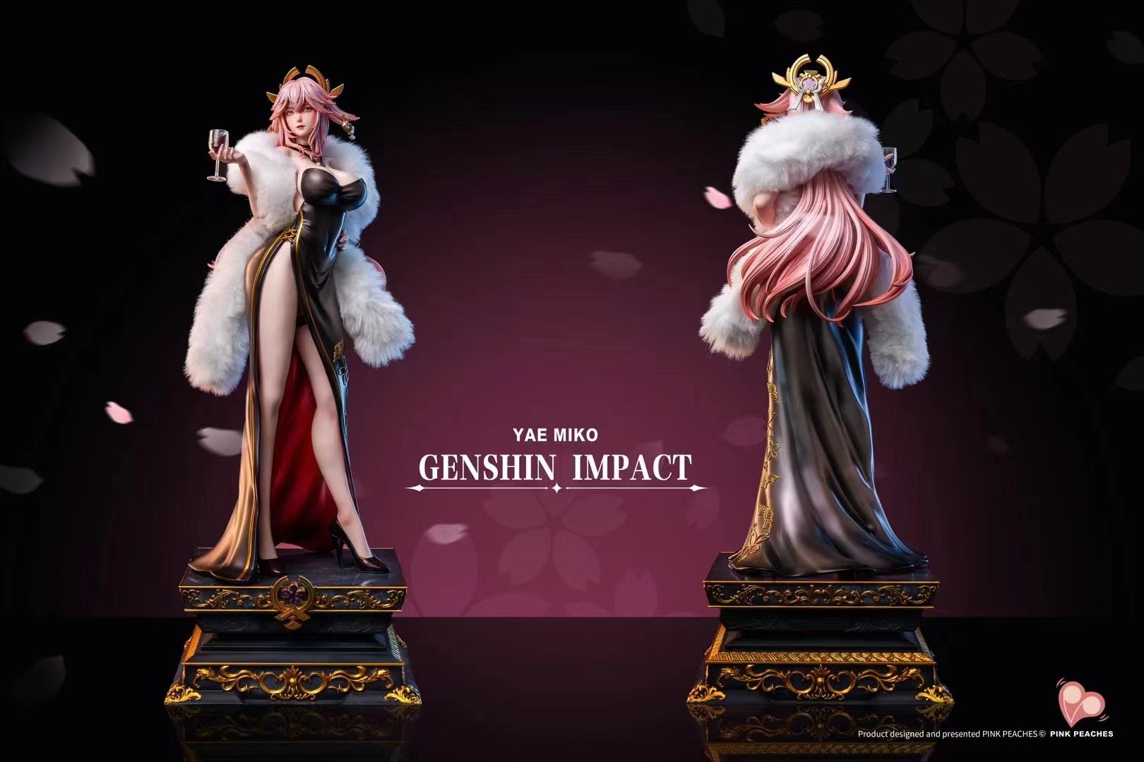 Genshin Impact Yae Miko Eveningwear Series Cosplay Costume - Pink Peaches Studio Official Licensed Anime Dress for Conventions & Cosplay Events