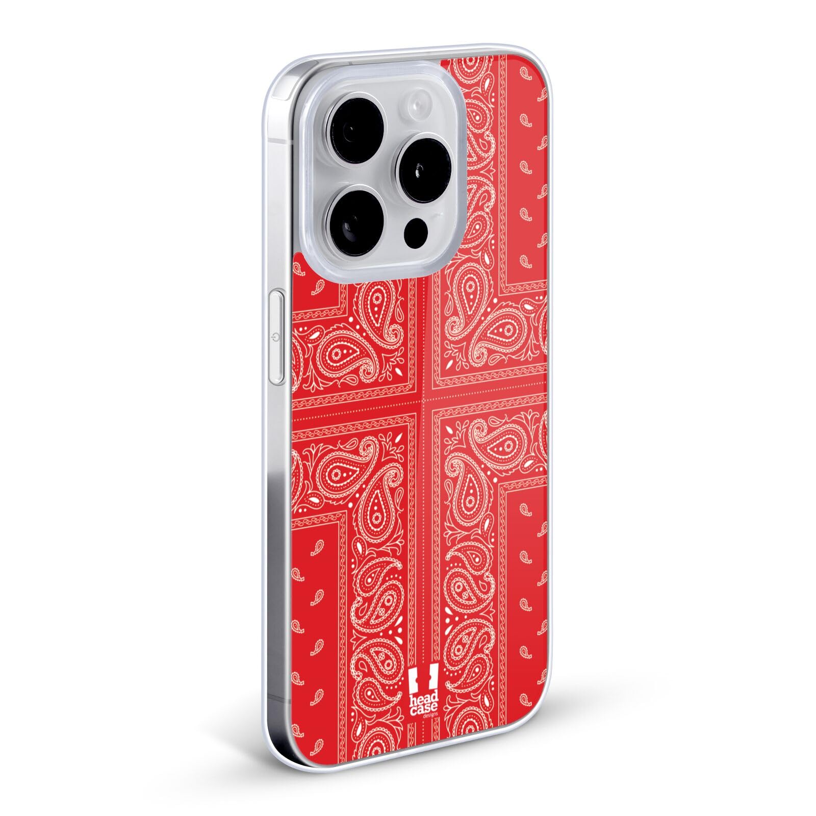 Head Case Designs Cross Red Classic Paisley Bandana Soft Gel Phone Case Compatible with Apple iPhone 12 Pro Max - Stylish Protection for Everyday Use, Travel & Outdoor Activities