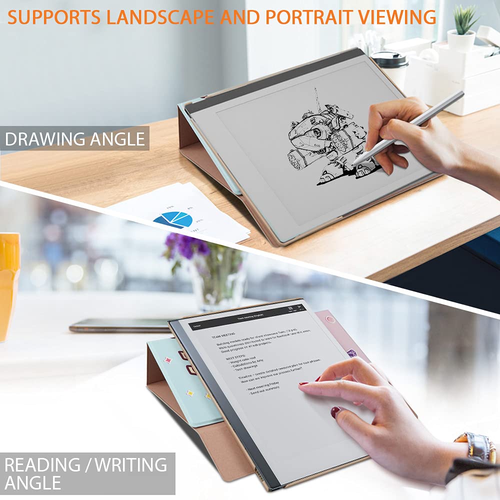 Rotating Case for Remarkable 2 Paper Tablet - Protective Cover with Pen Holder & Stand Function | Compatible with E-Ink Devices | Perfect for Work, Study & Note-Taking