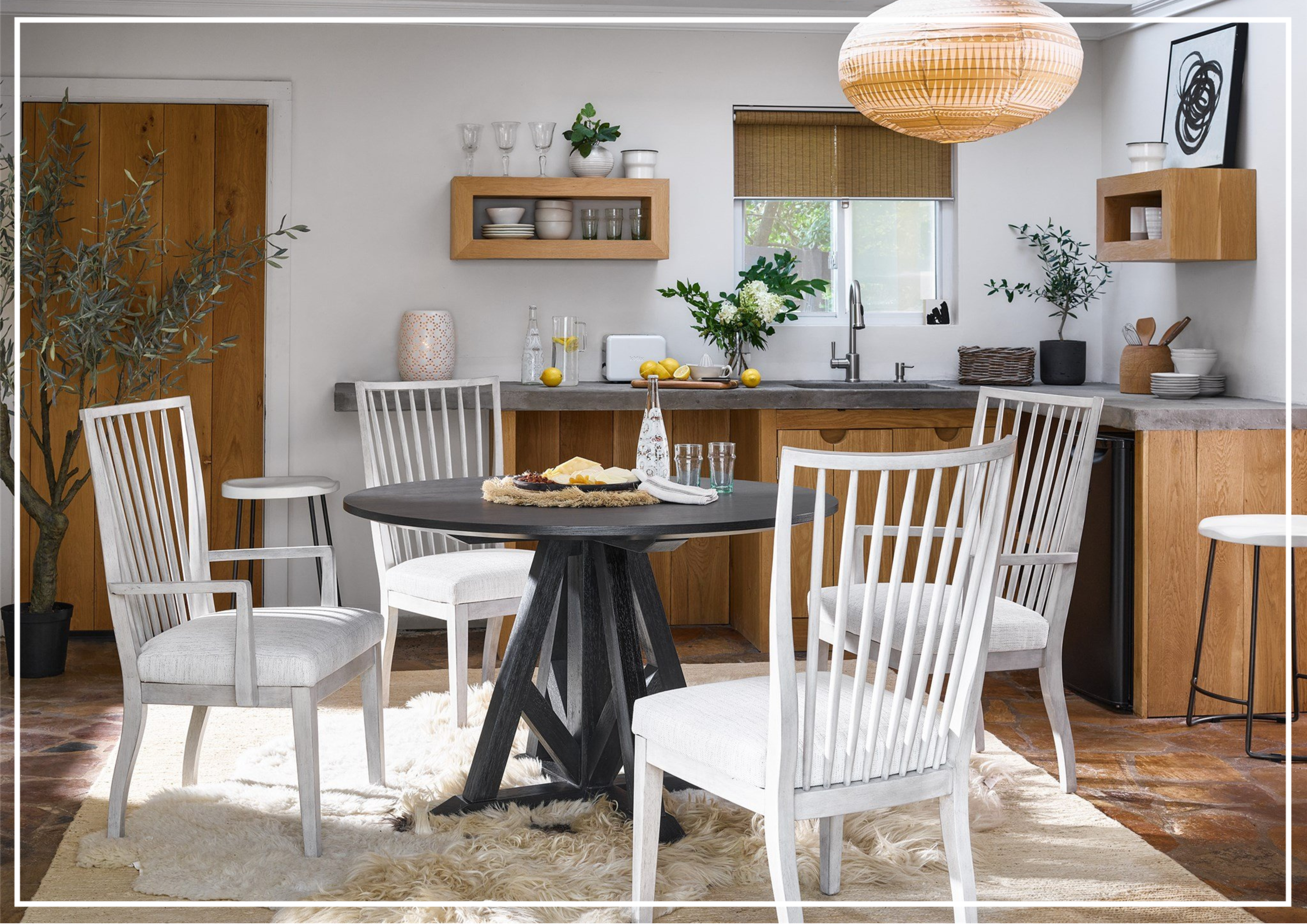 Modern Farmhouse Wooden Arm Chair - White Universal Furniture for Dining Room, Kitchen, or Living Room - Bowen Style Comfortable Seating