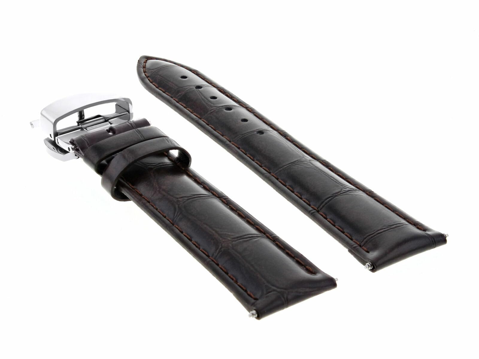 24mm Genuine Leather Watch Band Strap for Oris Watches - Dark Brown Replacement Strap with Deployment Clasp | Dress Watch Accessory for Business & Formal Occasions