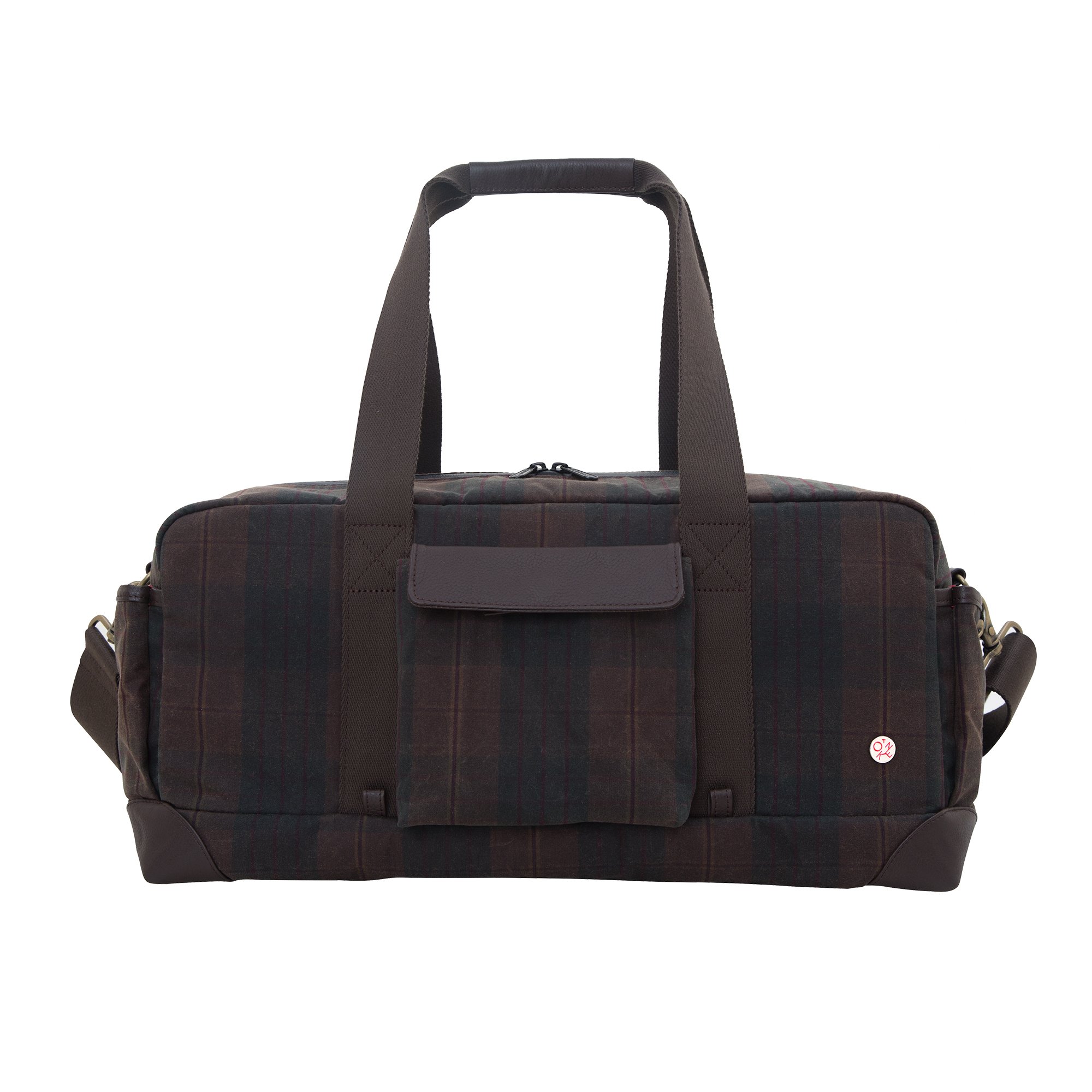 Token Bags Waxed Northern Duffel - Dark Brown Plaid One Size Durable Travel Duffel Bag for Camping, Hiking & Weekend Getaways