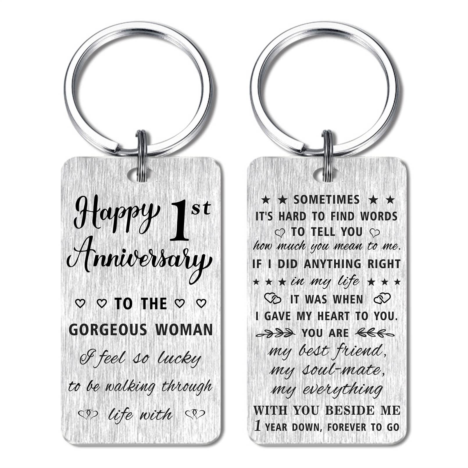 HYHYDHP 1 Year Anniversary Keychain - Romantic Wedding Gift for Husband & Wife - Perfect 1st Anniversary Present for Couples - Ideal for Valentine's Day, Anniversaries & Romantic Occasions