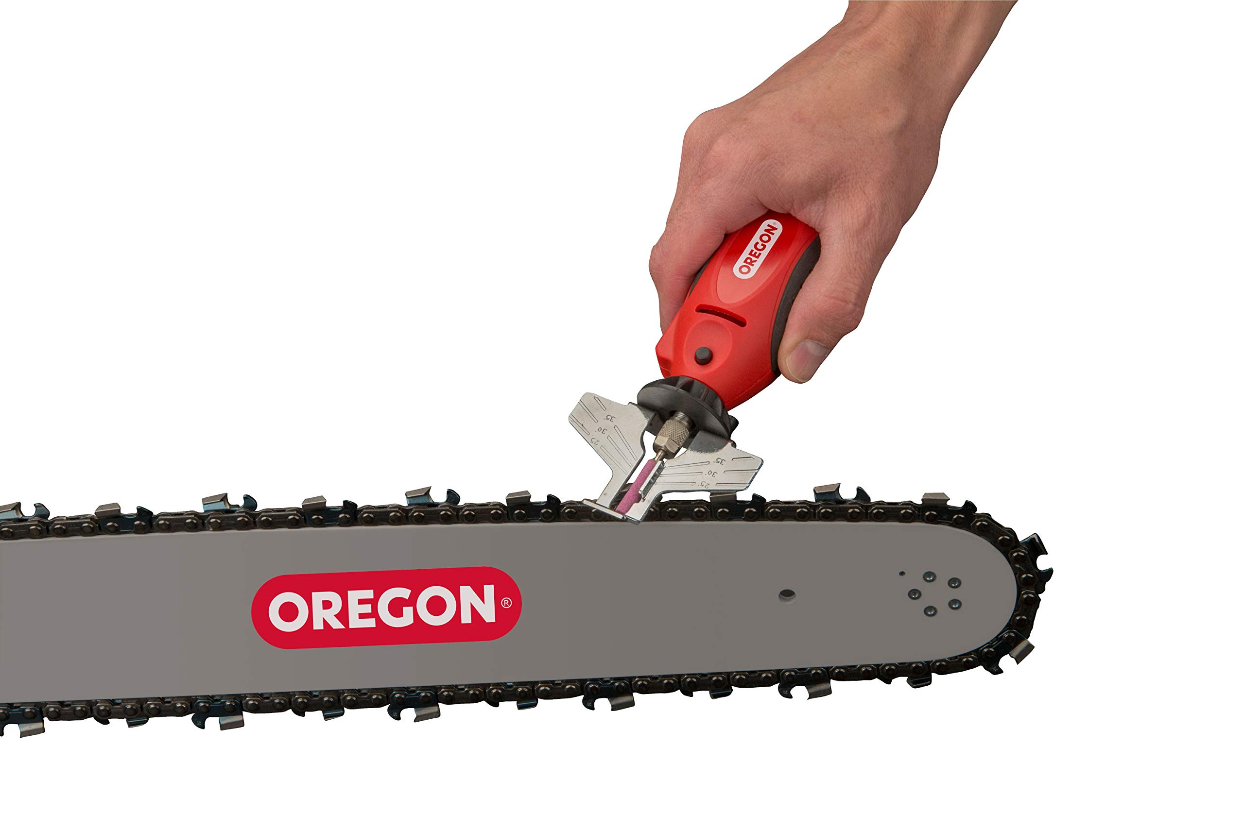Oregon 12V Sure Sharp Handheld Electric Chainsaw Chain Grinder & Sharpener - 2-in-1 Saw Chain Sharpening & Maintenance Tool with 16ft Cable (575214) - Perfect for DIY Woodworking, Tree Trimming & Chainsaw Maintenance