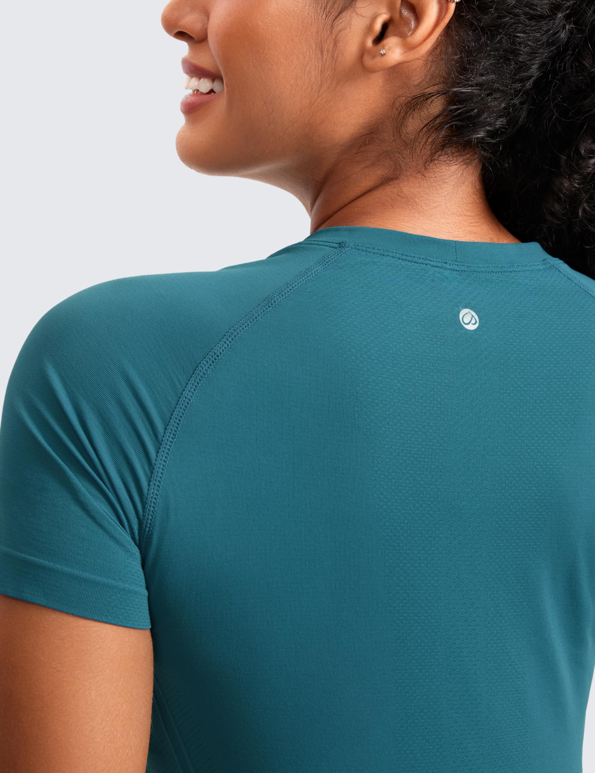 CRZ YOGA Women's Seamless Short Sleeve Workout Shirt - Breathable Athletic Top for Running, Gym & Yoga - Perfect for Fitness, Training & Active Lifestyle