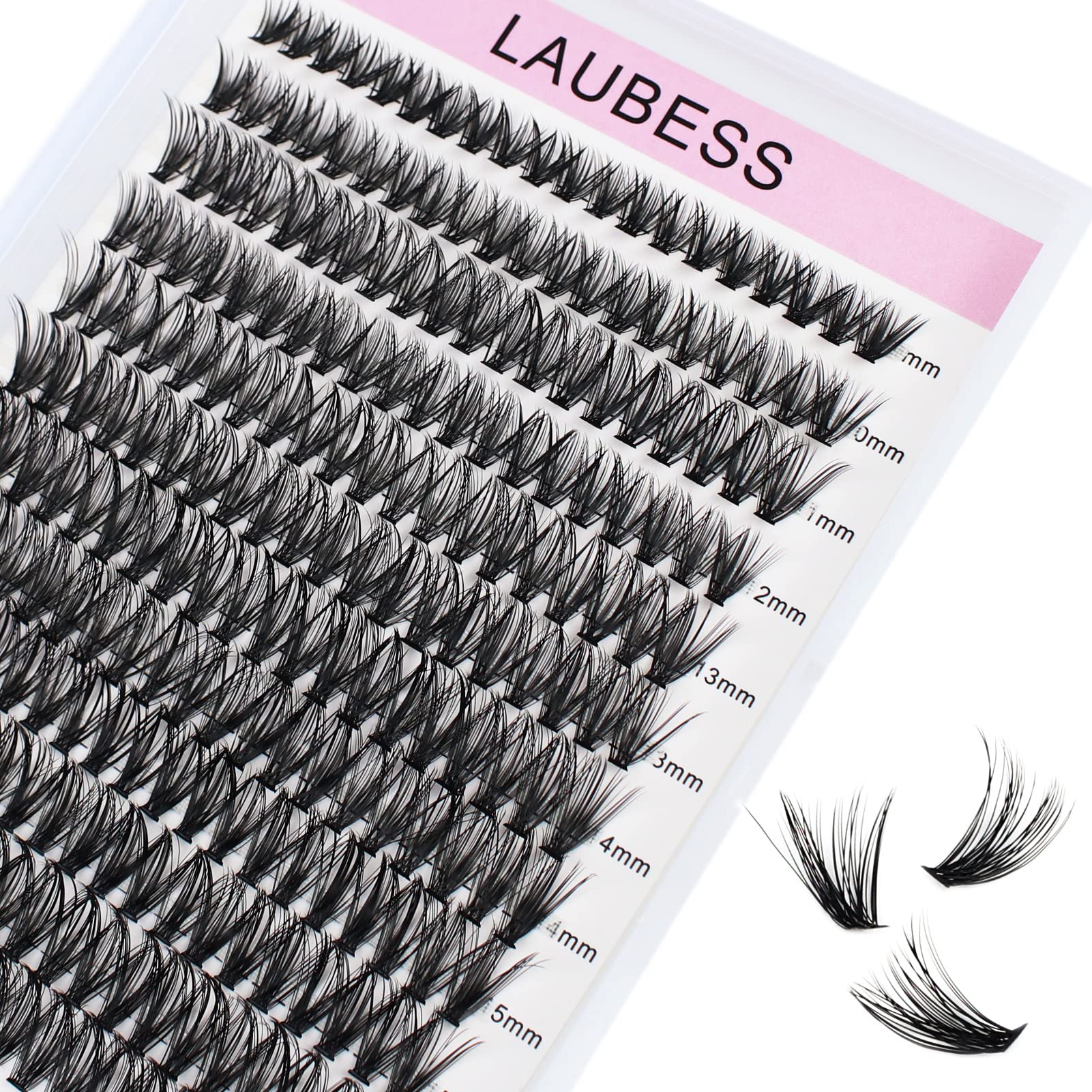 240pcs 40D DIY Eyelash Extension Kit - D Curl Long Individual Faux Mink Lashes Mixed Tray (0.07-0.10mm, 9-16mm, Black) for Professional Salon & Home Use