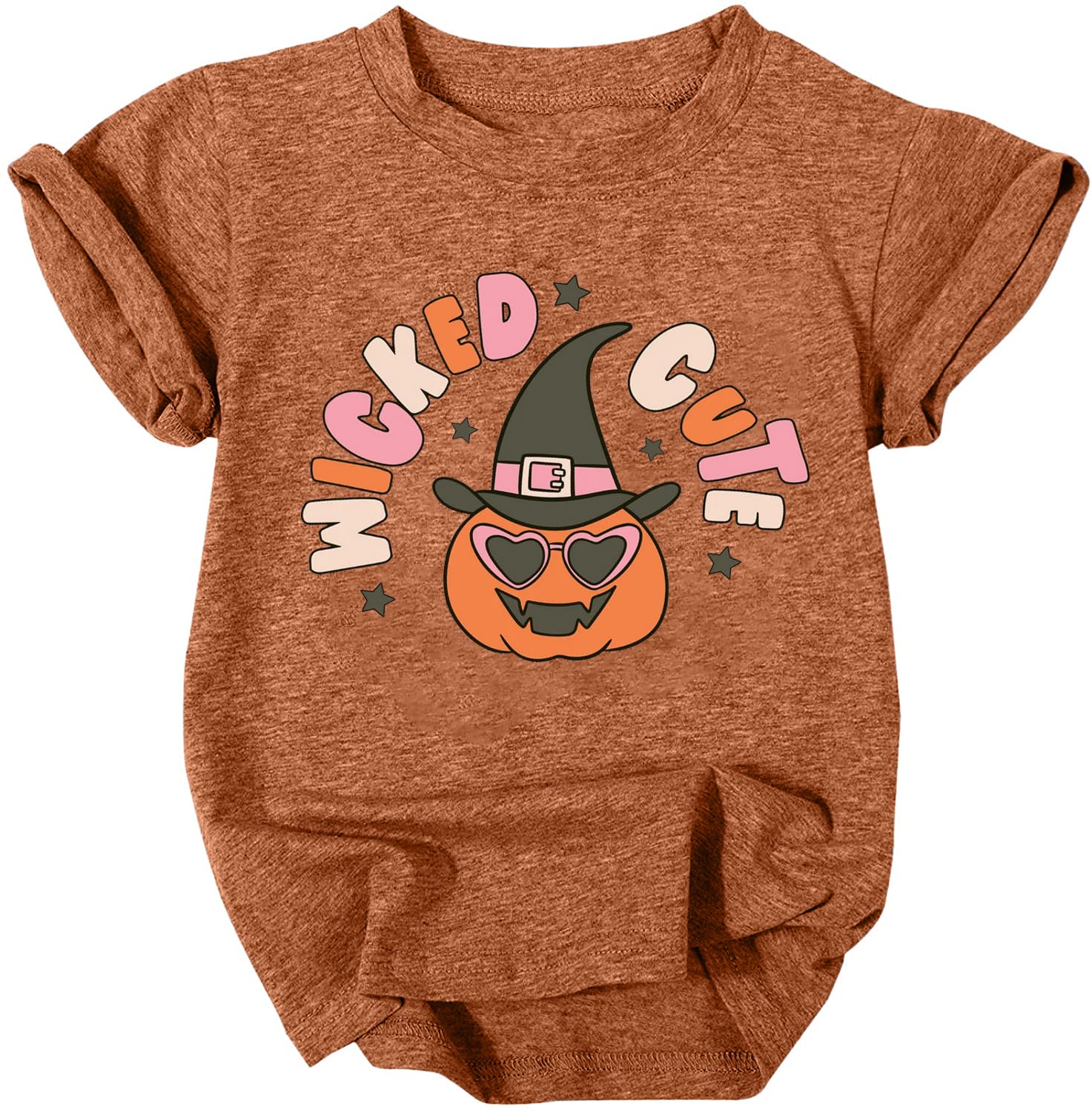 Retro Halloween T-Shirt for Toddler Girls & Boys - Cute Pumpkin Face Graphic Short Sleeve Fall Top | Perfect for Halloween Costumes, Trick-or-Treating & Autumn Family Photos
